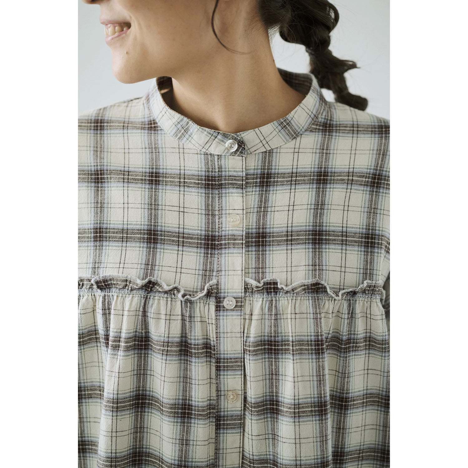 cloudnine ノンノ レーヨンチェックブラウス - 画像6