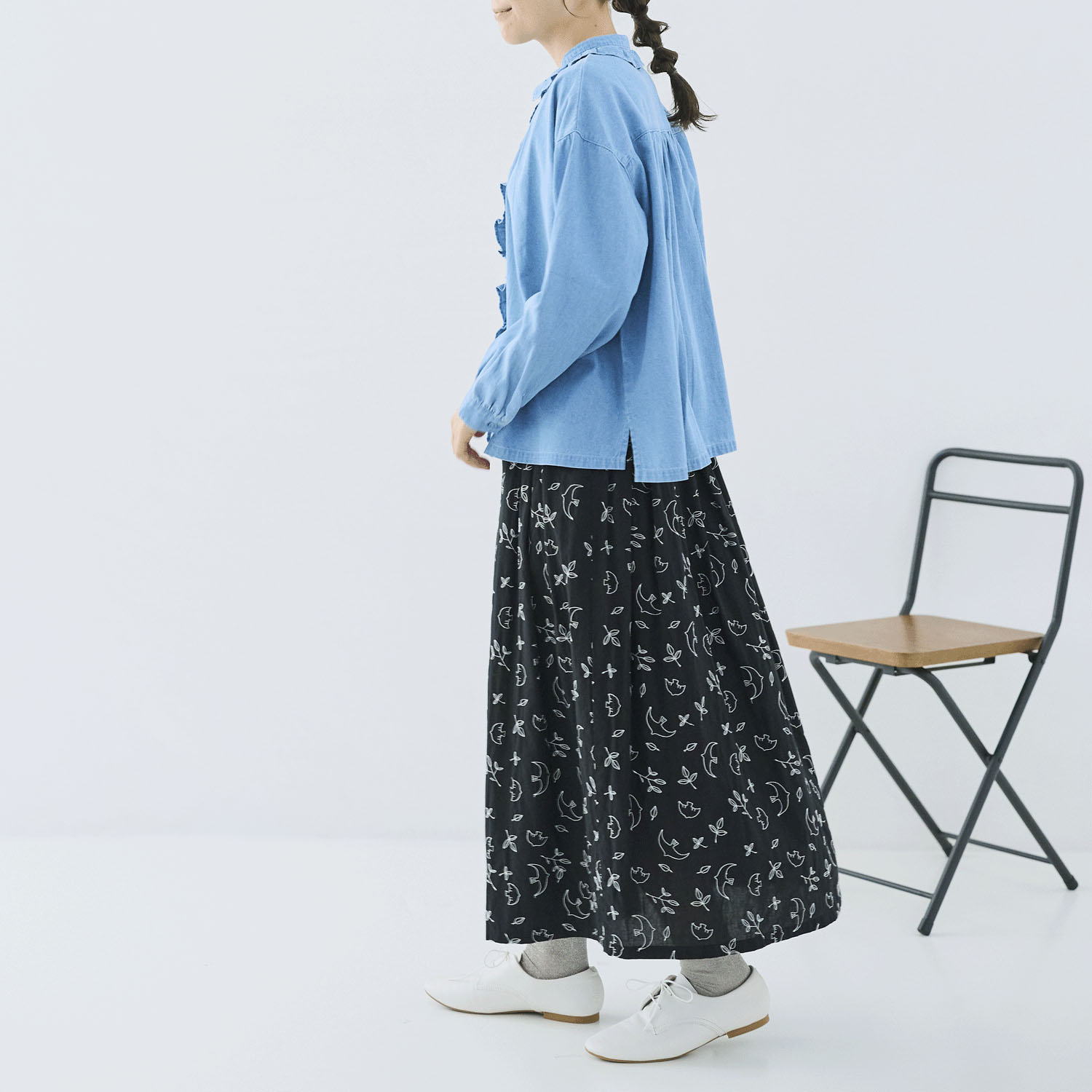 cloudnine ノンノ 布帛デニムフリル付ブラウス - 画像11