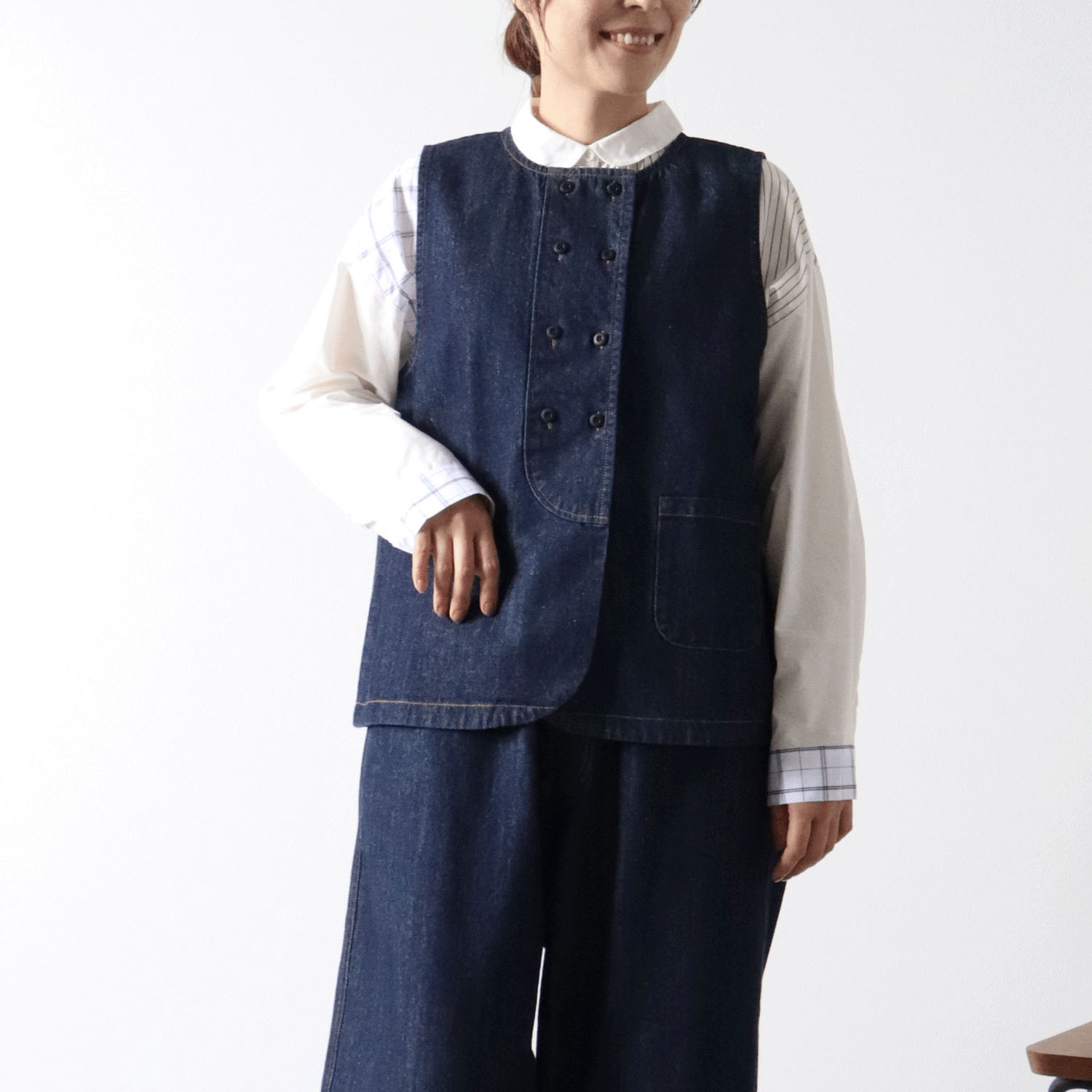 cloudnine ノンノ ダブル釦前開きベスト - 画像10