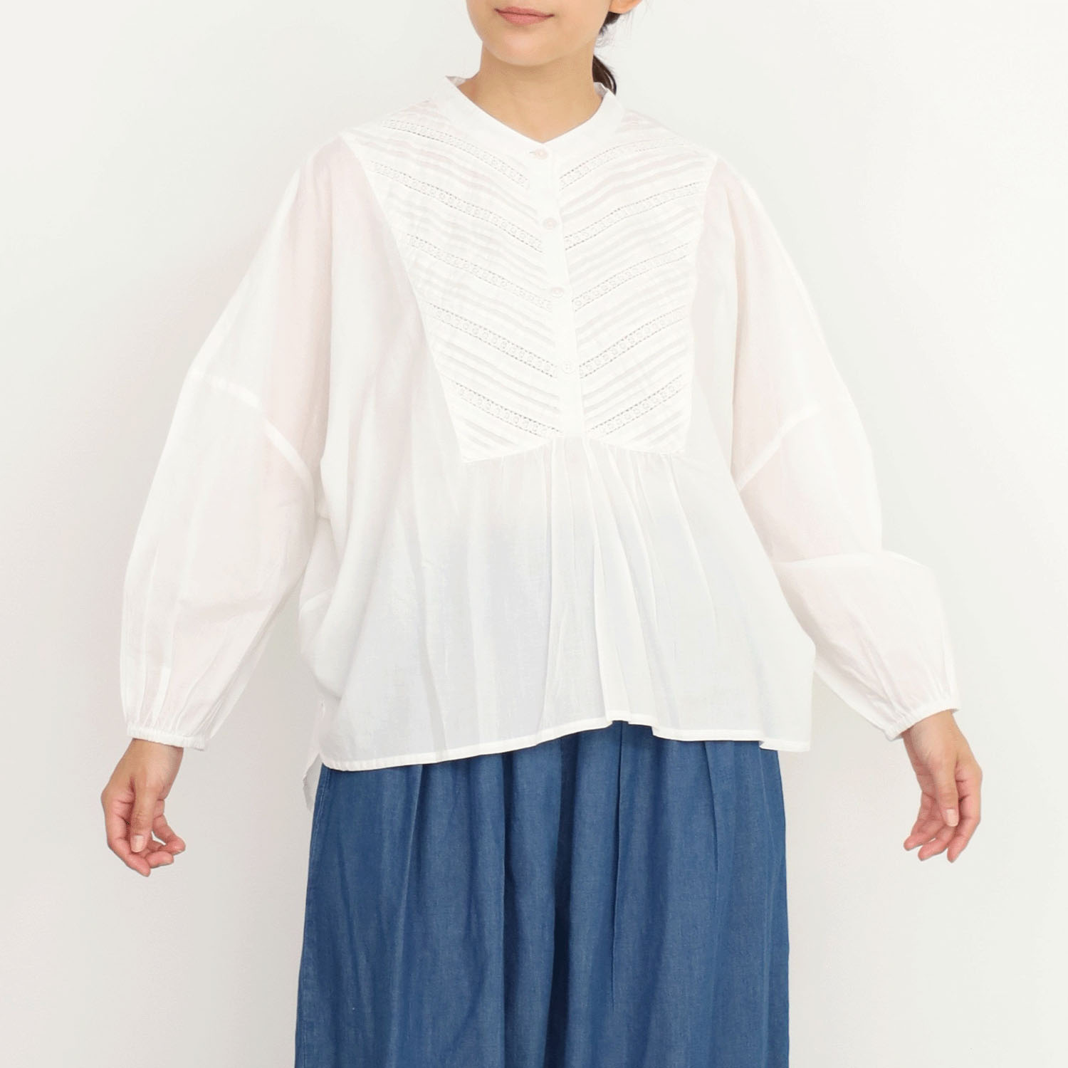 オーブ m．n タックレースシャツ - 画像1