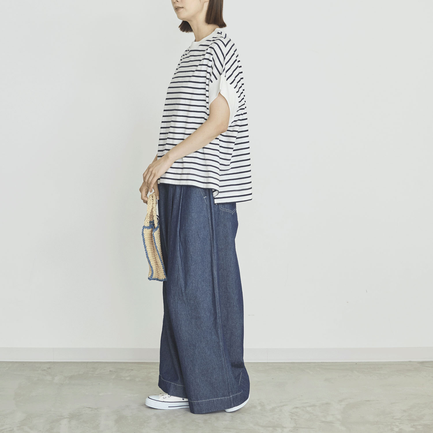 オーブ ヘビーウェイト天竺ボーダー半袖プルオーバー - 画像5