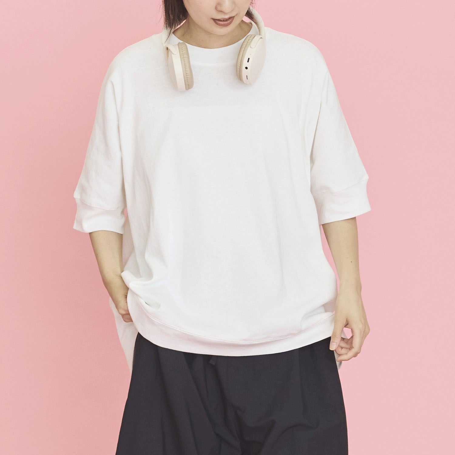 オーブ m．n リブ袖プルオーバー