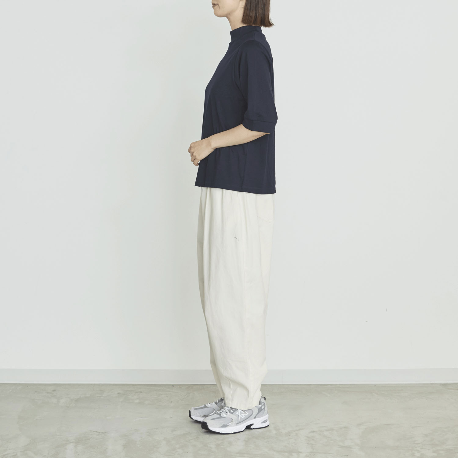 オーブ m．n エンザイム加工ハイネック5分袖プルオーバー - 画像11