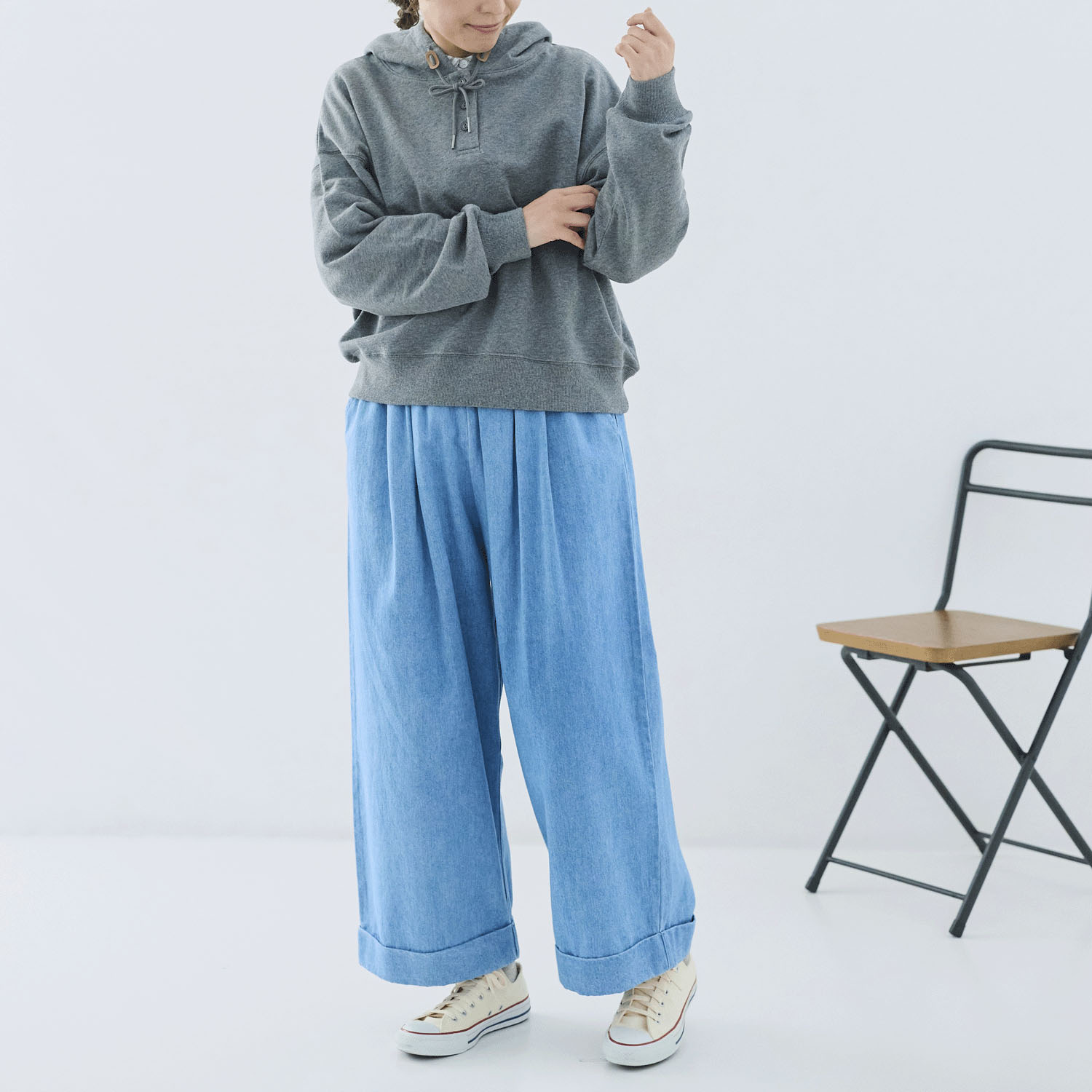 cloudnine ノンノ コットン裏毛フード付きプルオーバー - 画像7