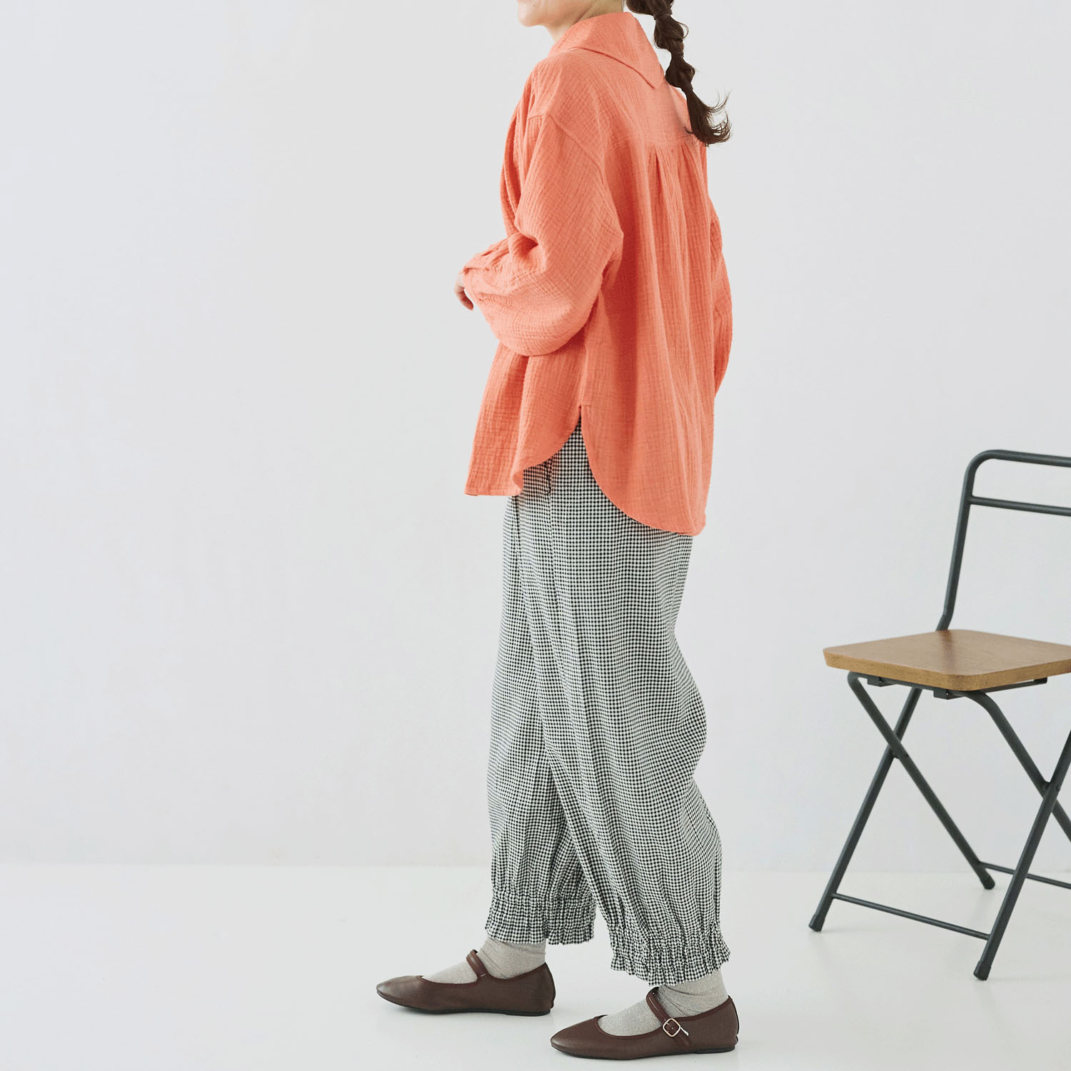 cloudnine ノンノ 先染めコットン楊柳Wガーゼブラウス - 画像12