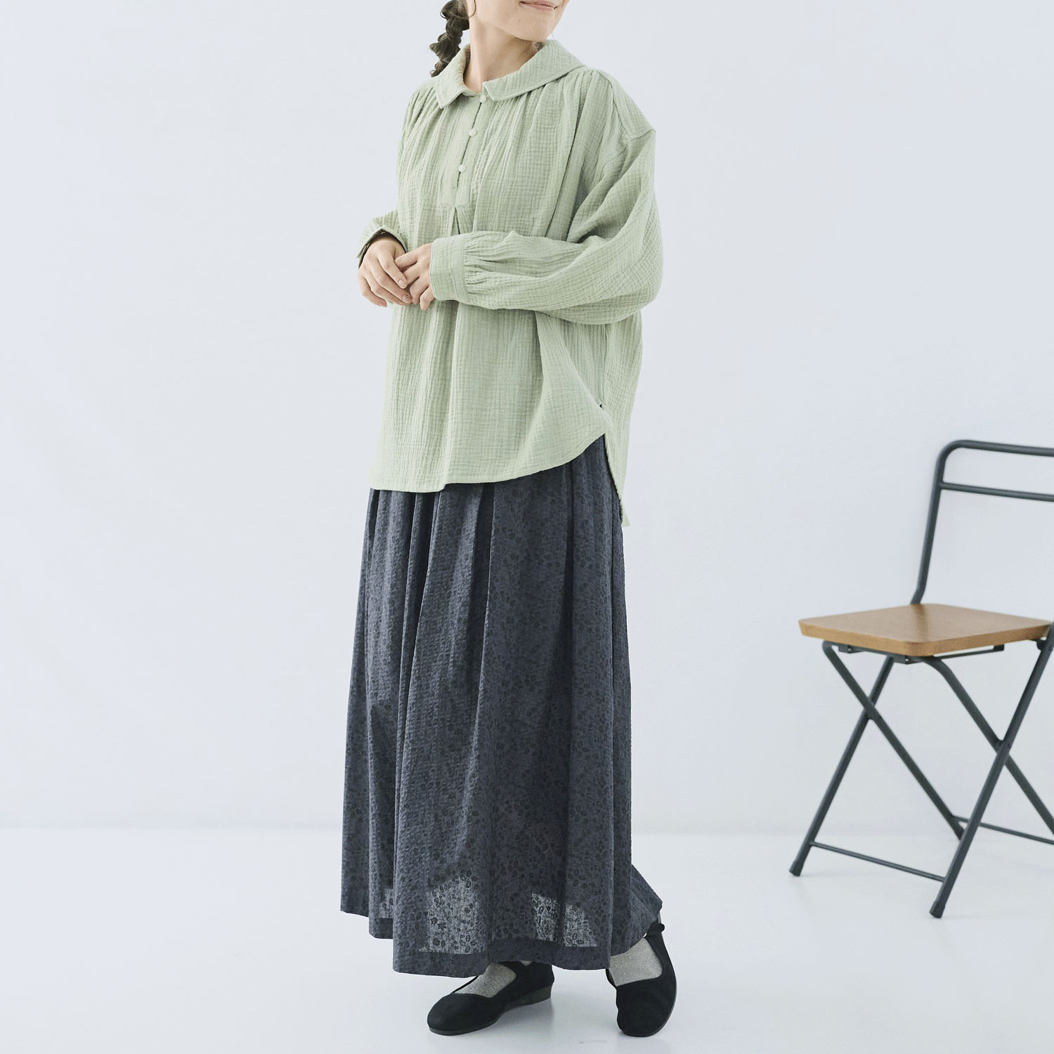 cloudnine ノンノ 先染めコットン楊柳Wガーゼブラウス - 画像15