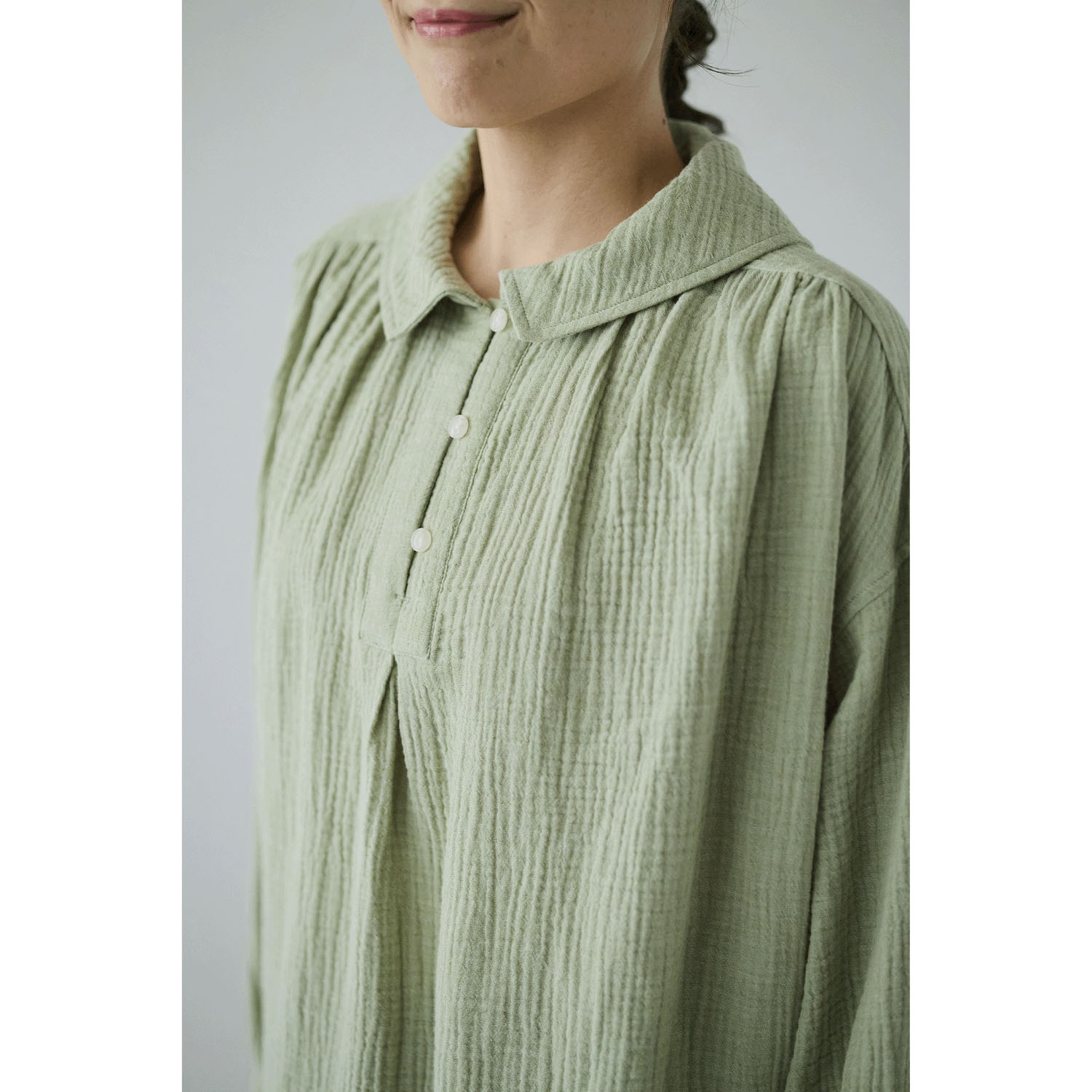 cloudnine ノンノ 先染めコットン楊柳Wガーゼブラウス - 画像20