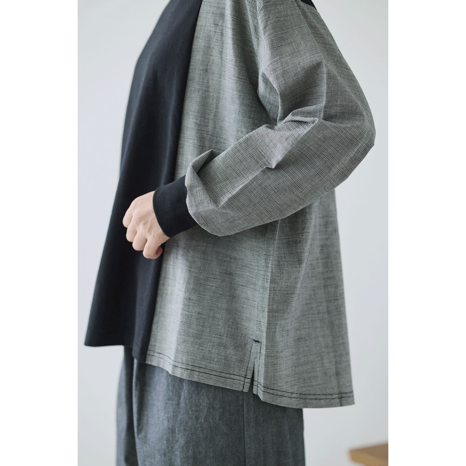 cloudnine ノンノ 綿麻チェック柄切替ブラウス - 画像12