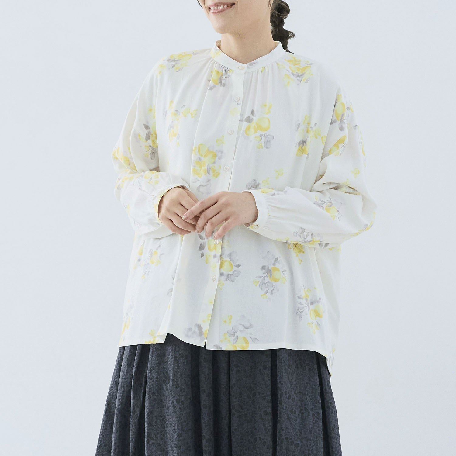 cloudnine ノンノ 水彩画植物柄ブラウス - 画像1