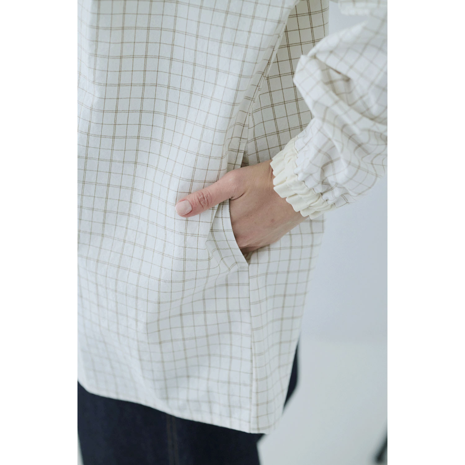 cloudnine ノンノ キャンバスチェック配色チュニック - 画像11