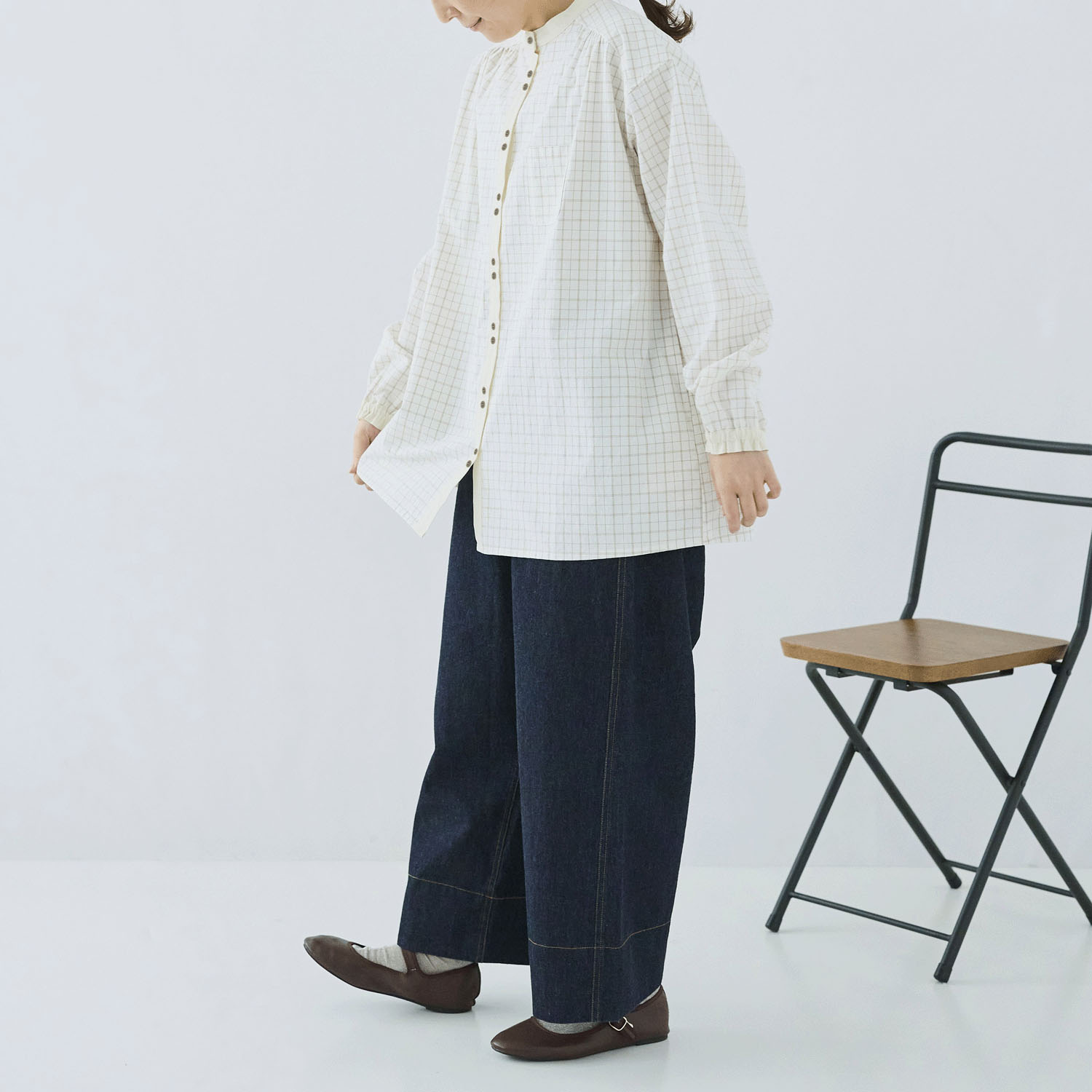 cloudnine ノンノ キャンバスチェック配色チュニック - 画像7