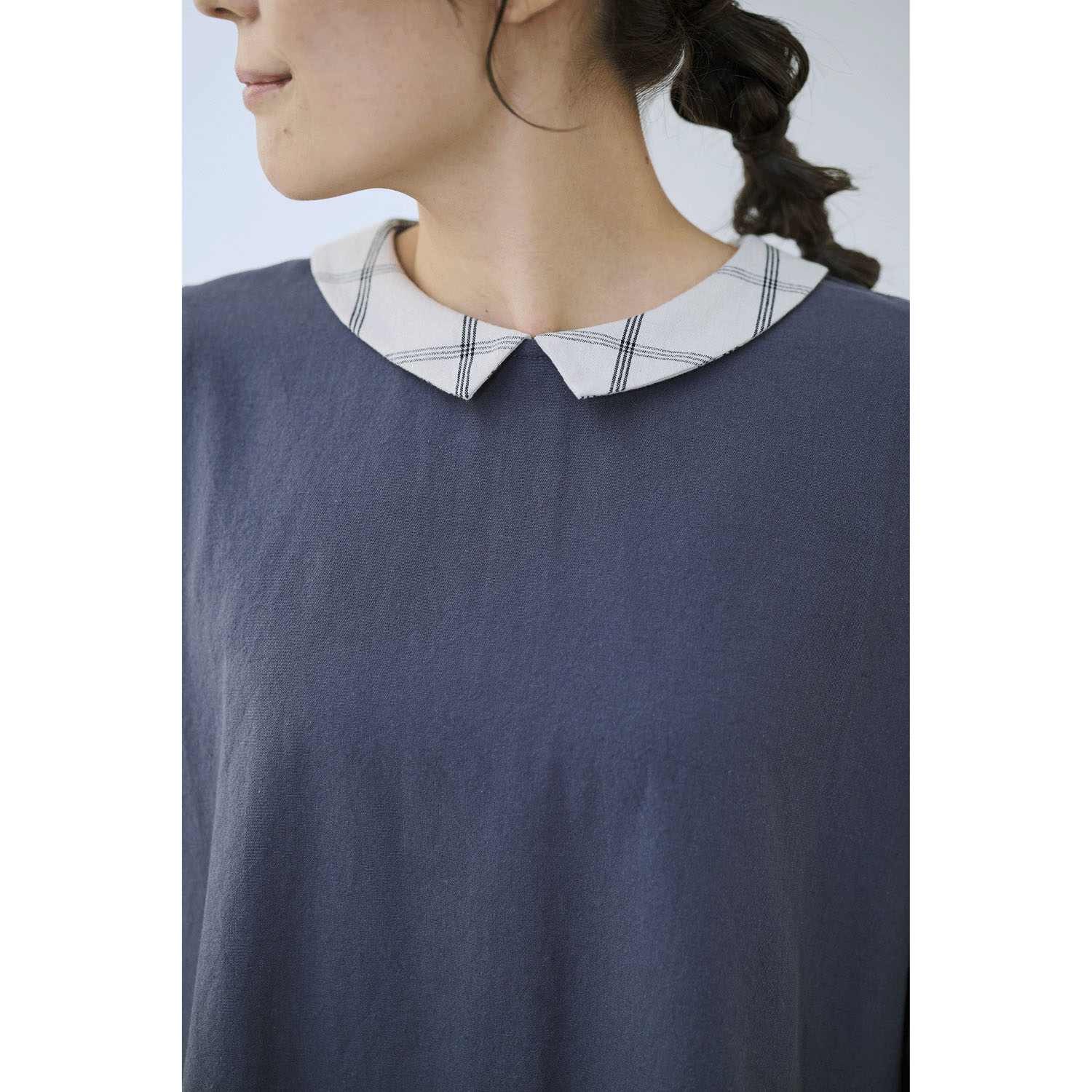 cloudnine ノンノ ネック配色ギャザー入りフレアワンピース - 画像8