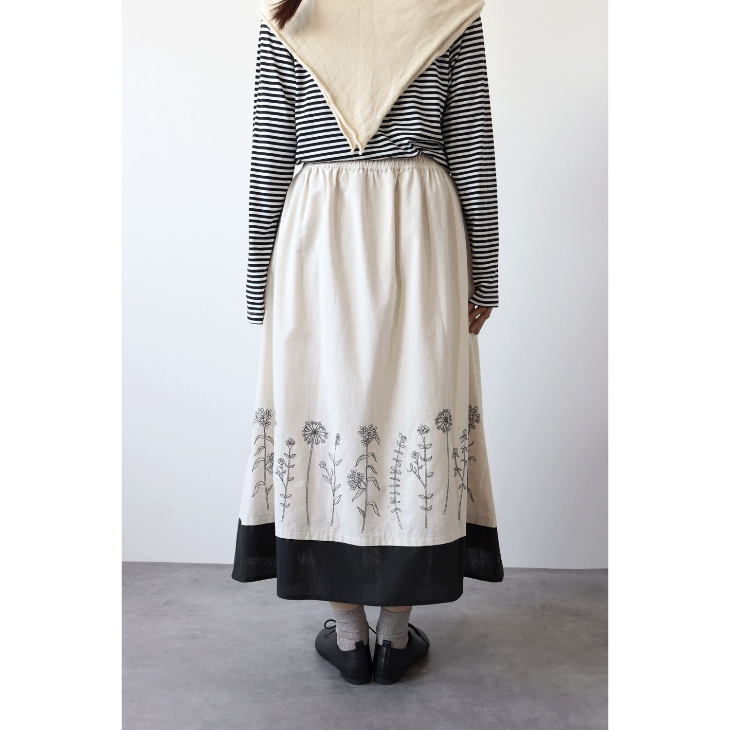 cloudnine ノンノ 刺繍入り裾レイヤード風スカート - 画像12