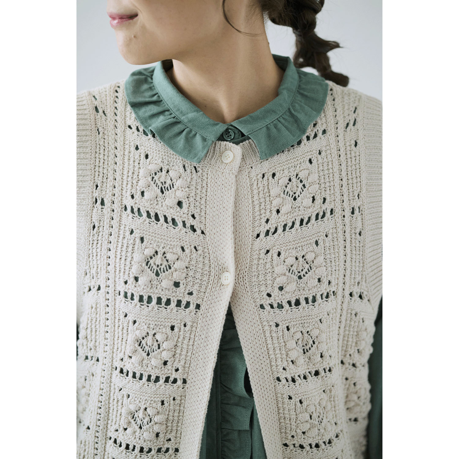 cloudnine ノンノ コットンリリヤーンニットベスト - 画像8