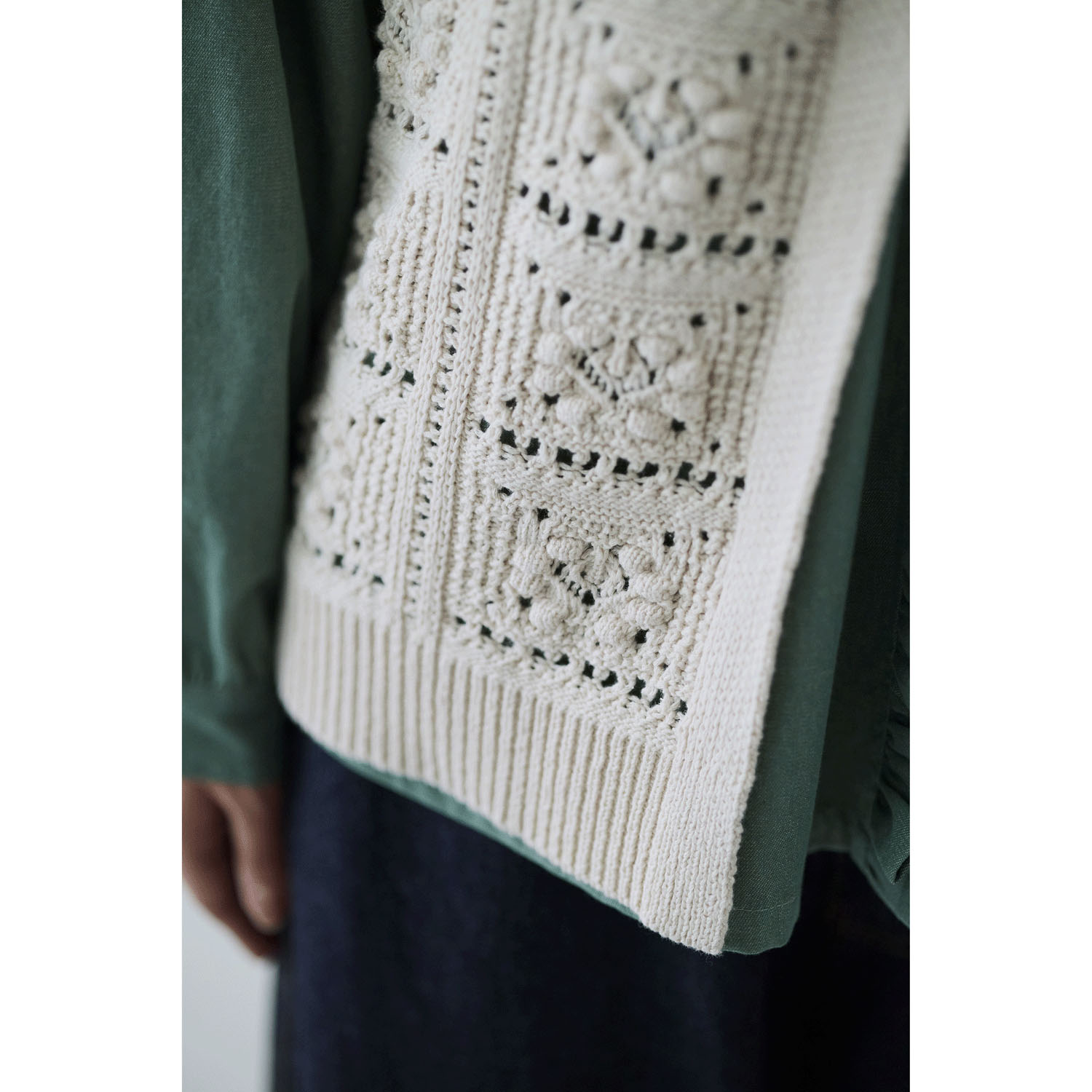 cloudnine ノンノ コットンリリヤーンニットベスト - 画像9