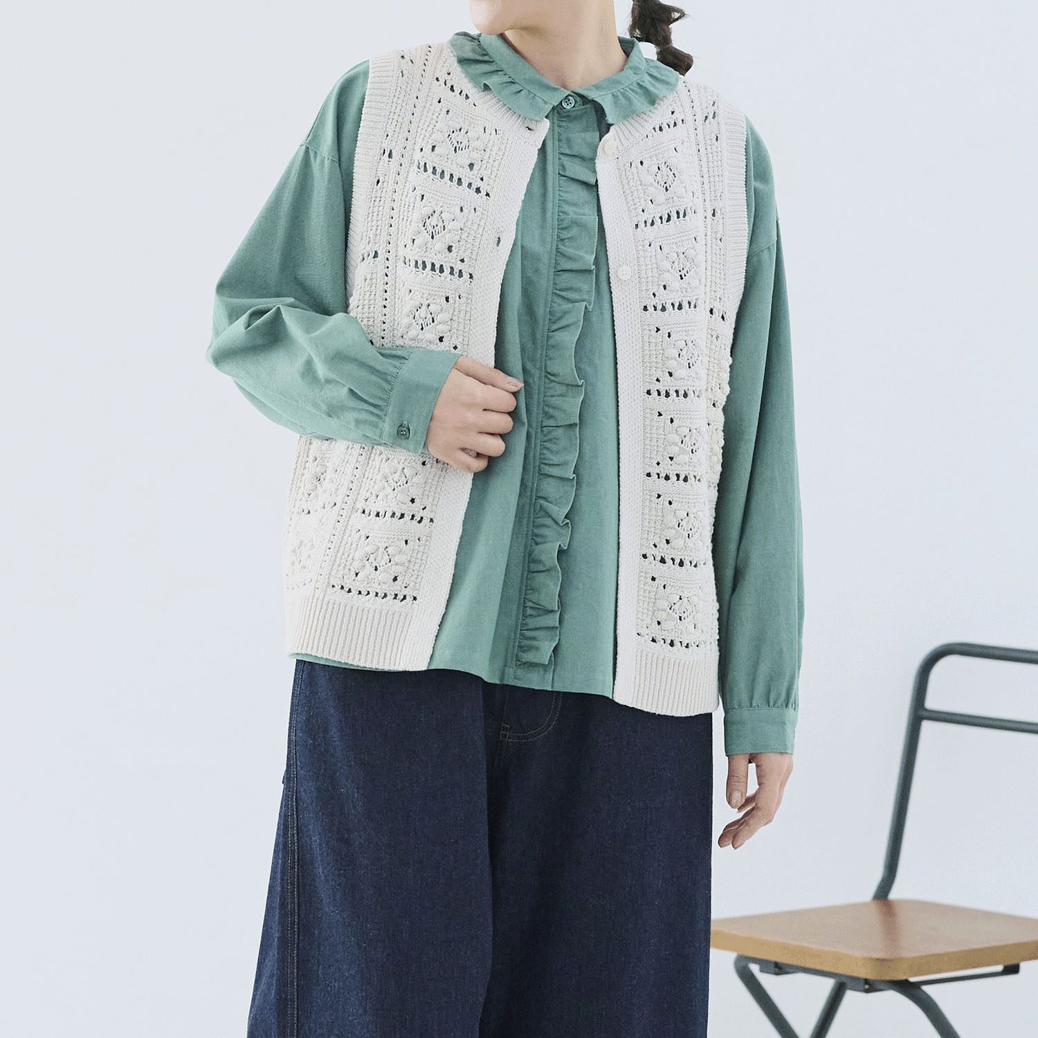 cloudnine ノンノ コットンリリヤーンニットベスト - 画像1