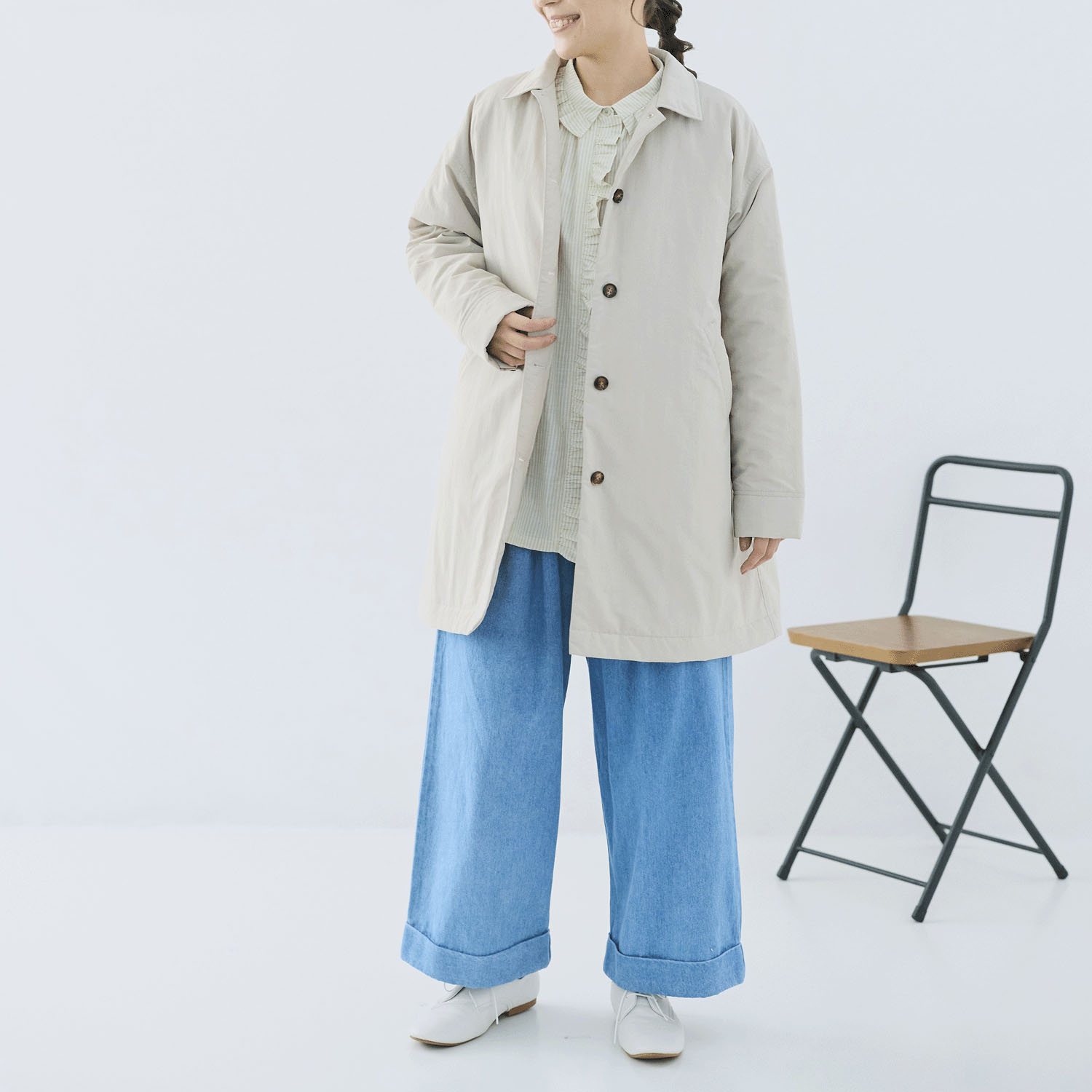 cloudnine ノンノ 中綿入りキルトミドル丈コート - 画像2