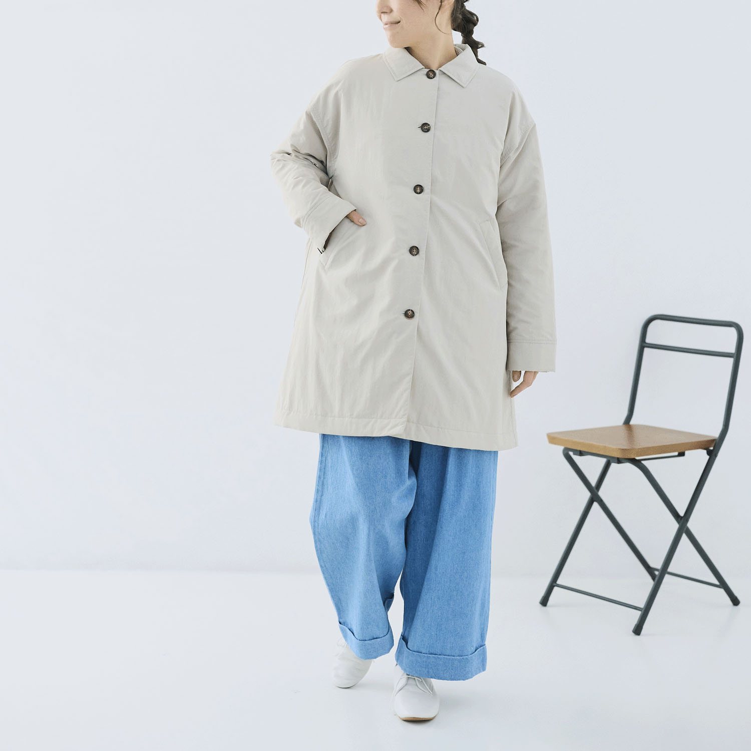 cloudnine ノンノ 中綿入りキルトミドル丈コート - 画像3