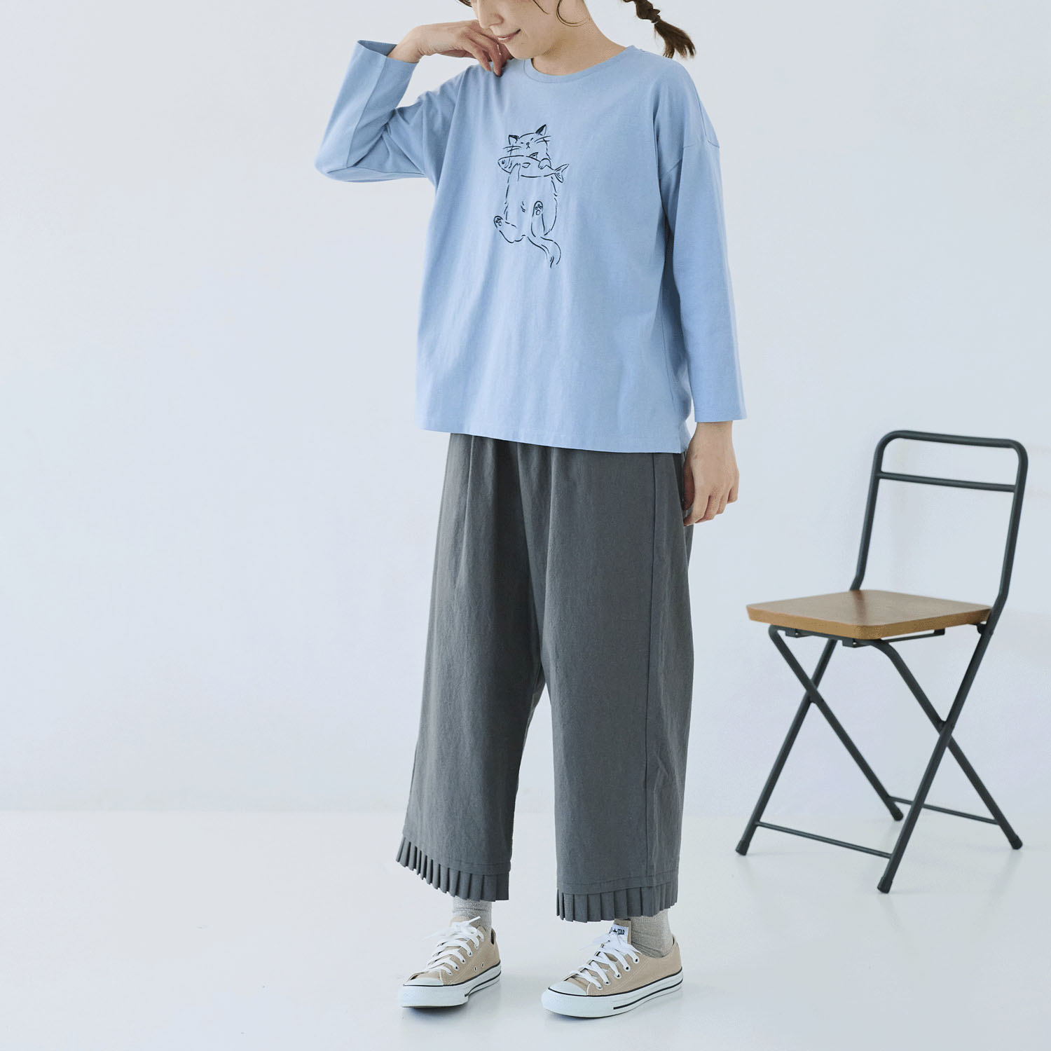 cloudnine ノンノ ネコ刺繍入りカットソー - 画像21