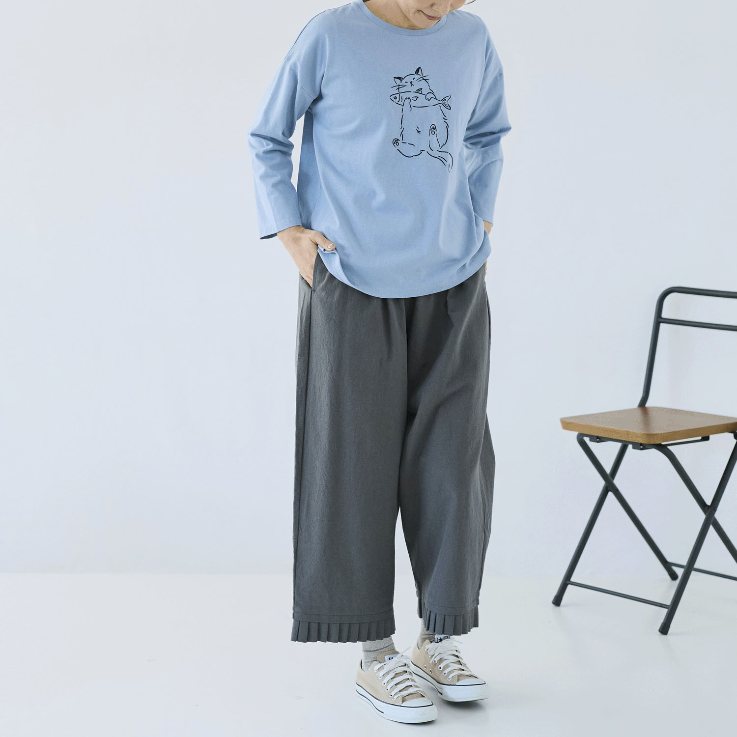 cloudnine ノンノ ネコ刺繍入りカットソー - 画像23