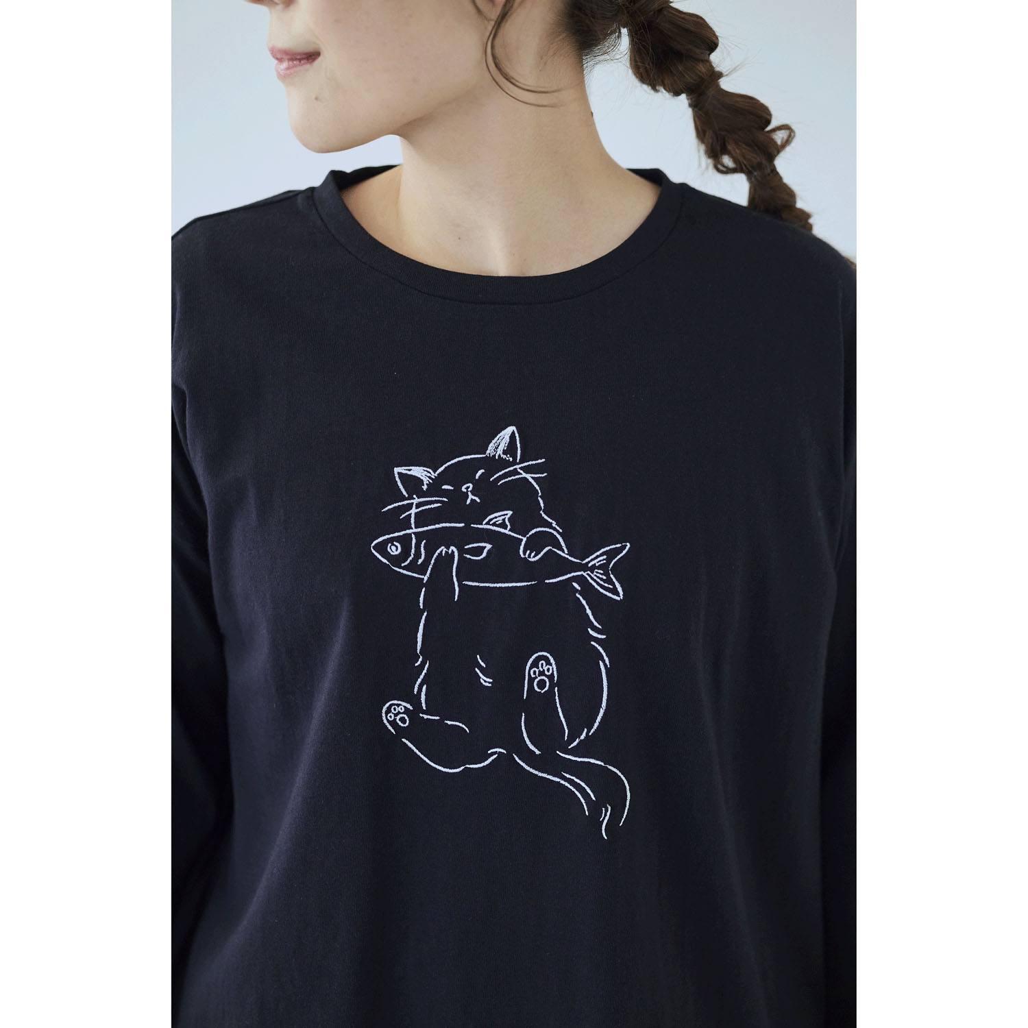 cloudnine ノンノ ネコ刺繍入りカットソー - 画像10