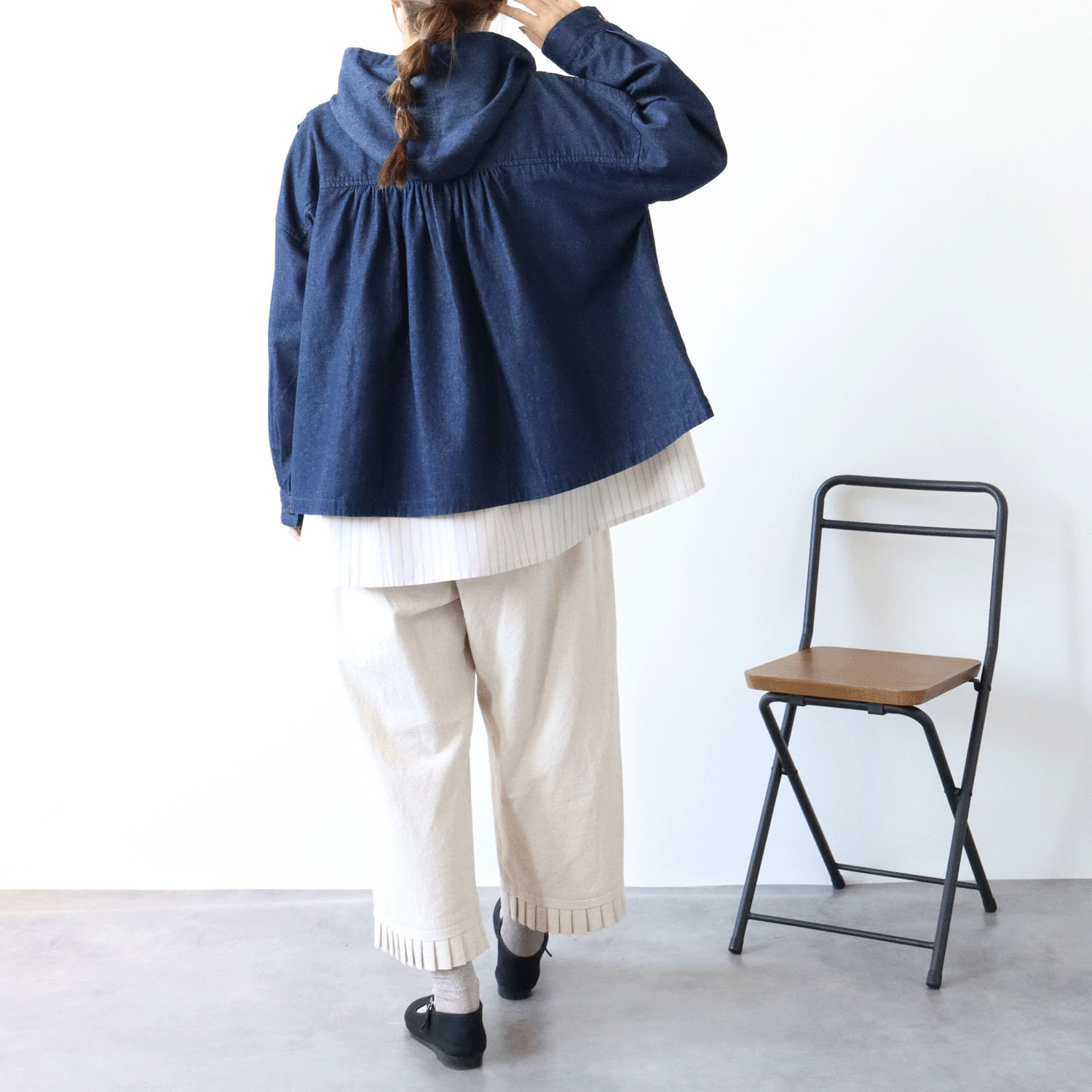 cloudnine ノンノ フード付きデニムショートアウター - 画像18