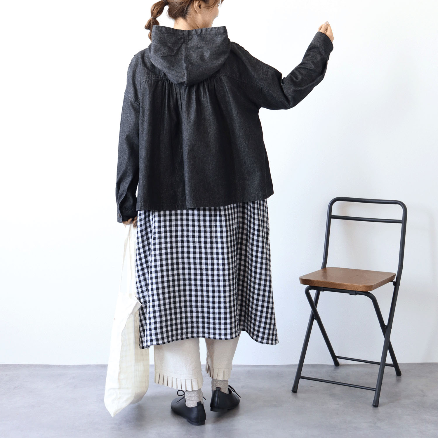 cloudnine ノンノ フード付きデニムショートアウター - 画像10