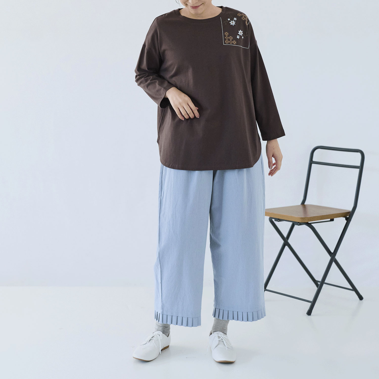 cloudnine ノンノ オーガニックコットン刺繍カットソー