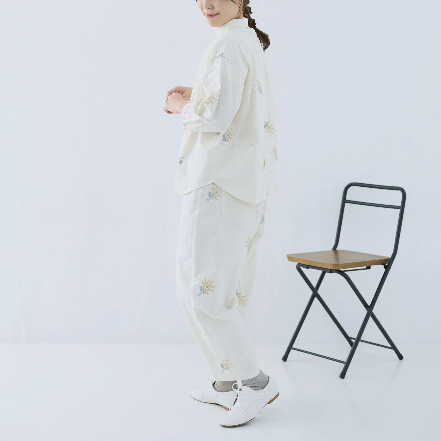 cloudnine ノンノ ミモザ刺繍7分袖ブラウス - 画像6