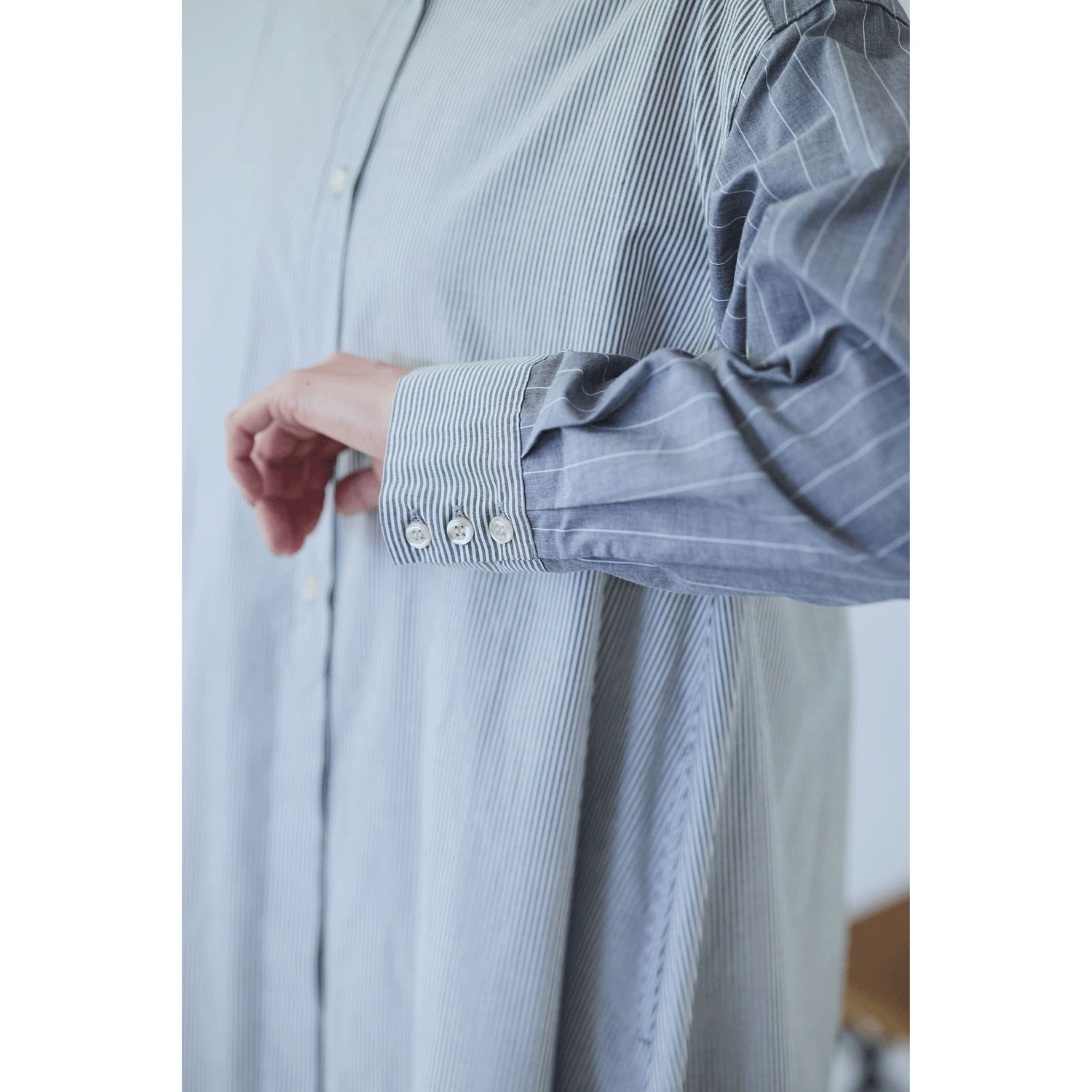 cloudnine ノンノ ストライプ切替シャツワンピース - 画像14