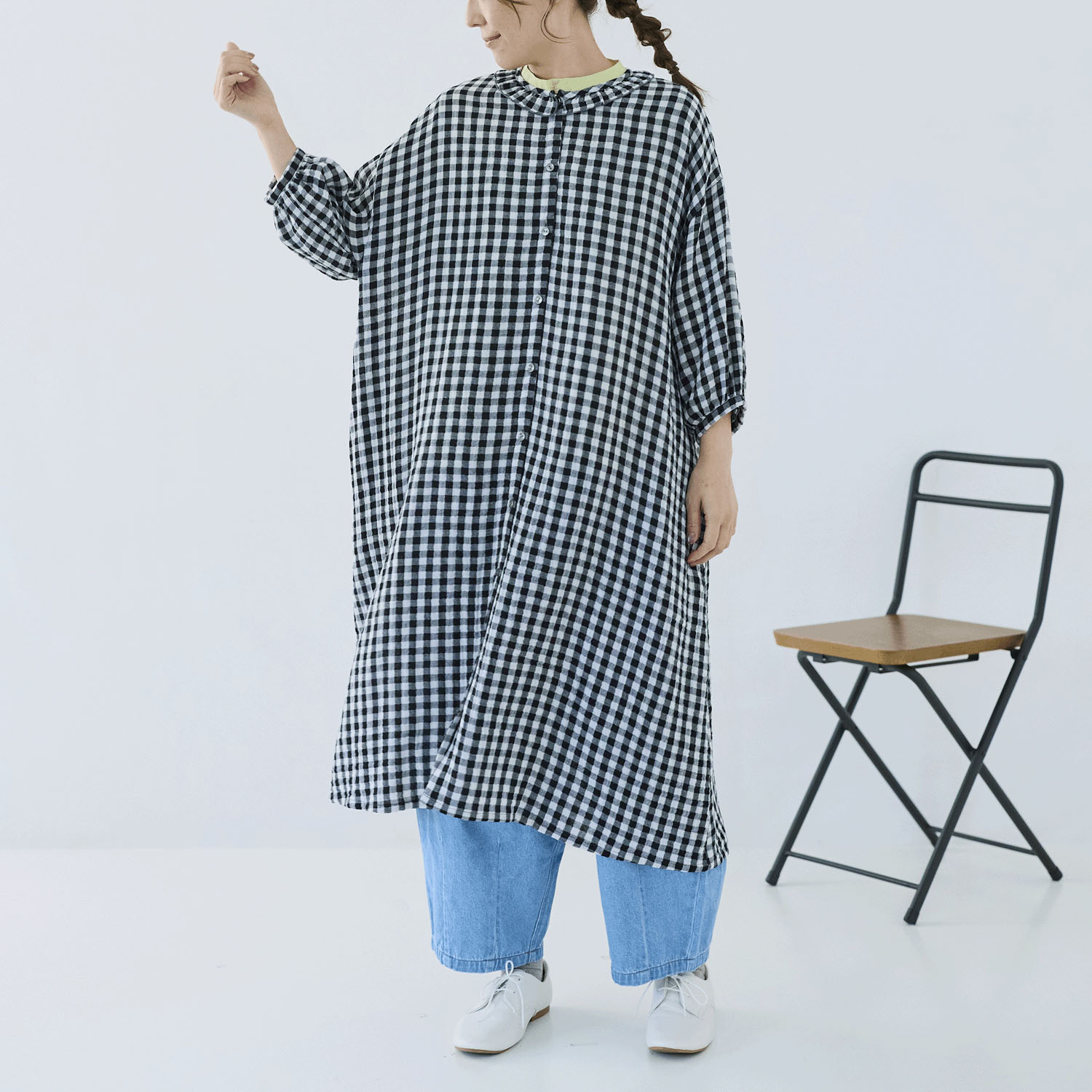 cloudnine ノンノ コットンダブルガーゼ前開きワンピース - 画像12