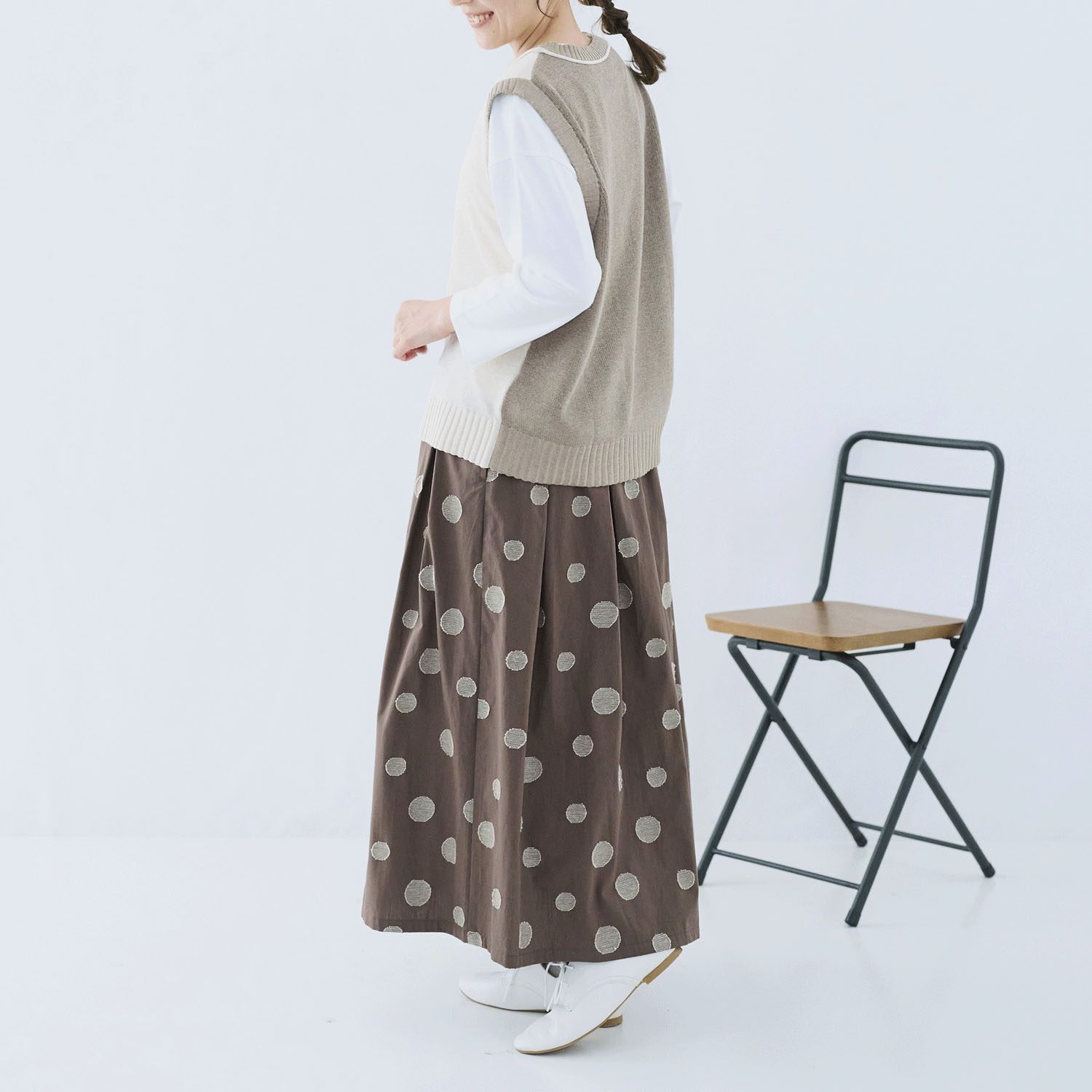 cloudnine ノンノ 麻調タッチ 配色コンビ ニットベスト - 画像7