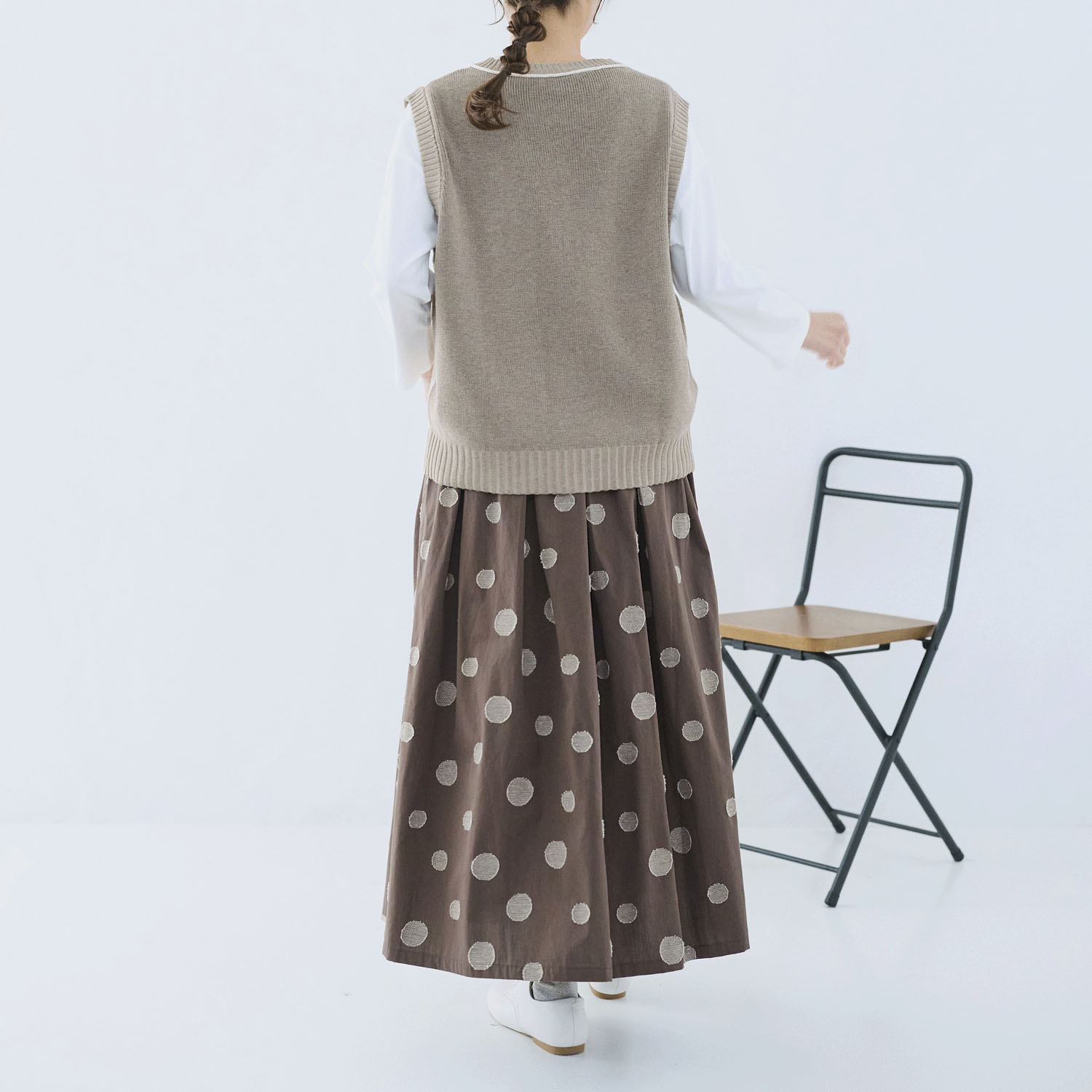 cloudnine ノンノ 麻調タッチ 配色コンビ ニットベスト - 画像8