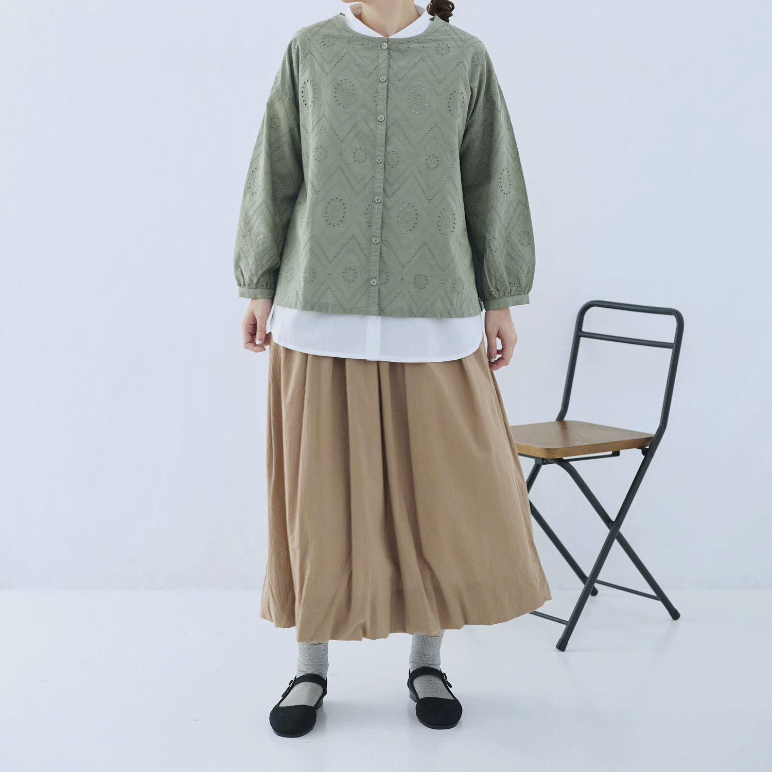 cloudnine ノンノ 60sコットン生地 総レース 9分袖 ショート丈アウター - 画像13