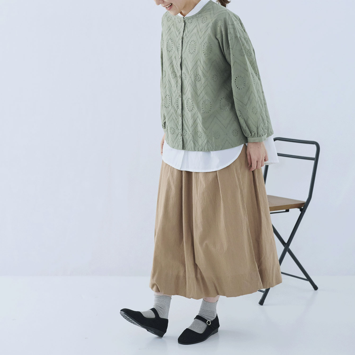 cloudnine ノンノ 60sコットン生地 総レース 9分袖 ショート丈アウター - 画像14