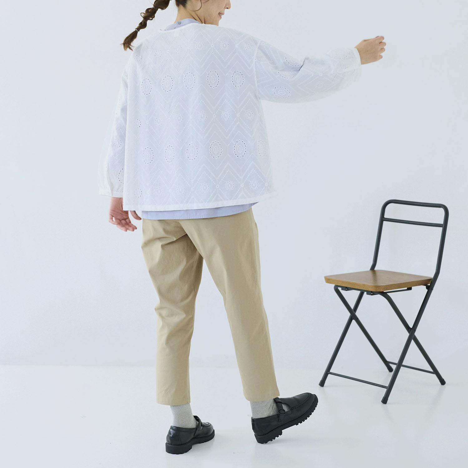 cloudnine ノンノ 60sコットン生地 総レース 9分袖 ショート丈アウター - 画像3