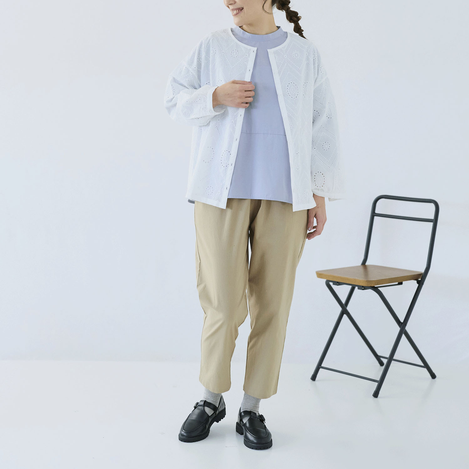 cloudnine ノンノ 60sコットン生地 総レース 9分袖 ショート丈アウター