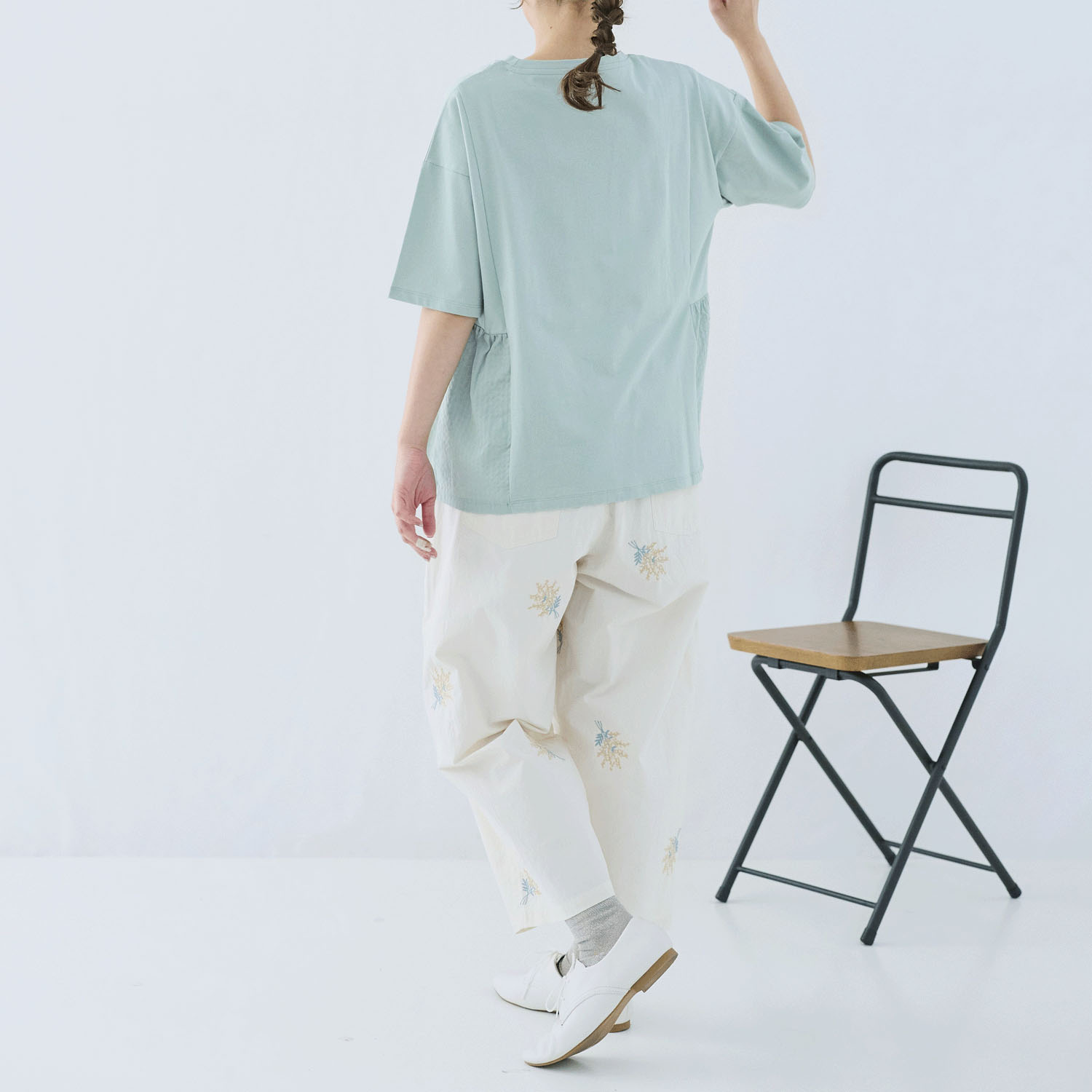 cloudnine ノンノ パッチワーク切替五分袖カットソー - 画像15