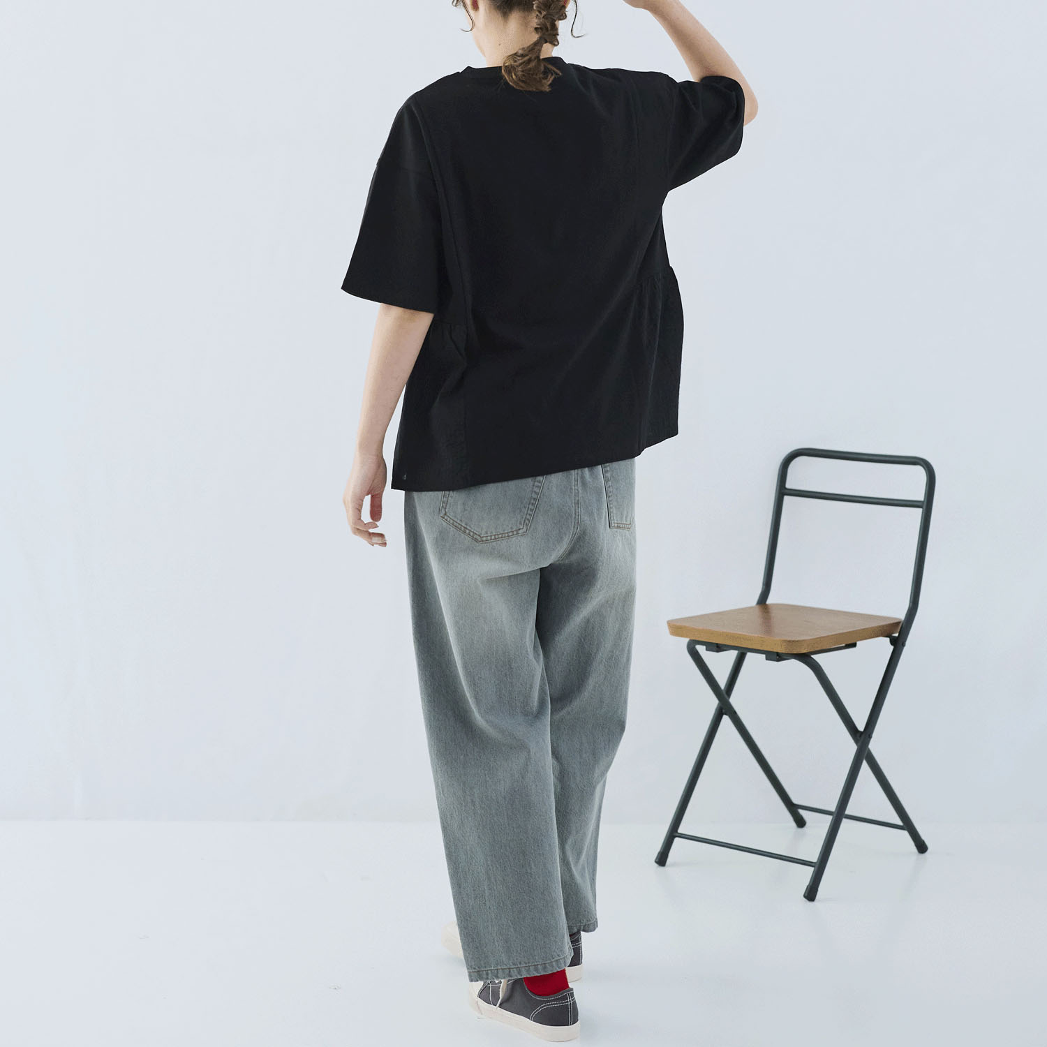 cloudnine ノンノ パッチワーク切替五分袖カットソー - 画像3