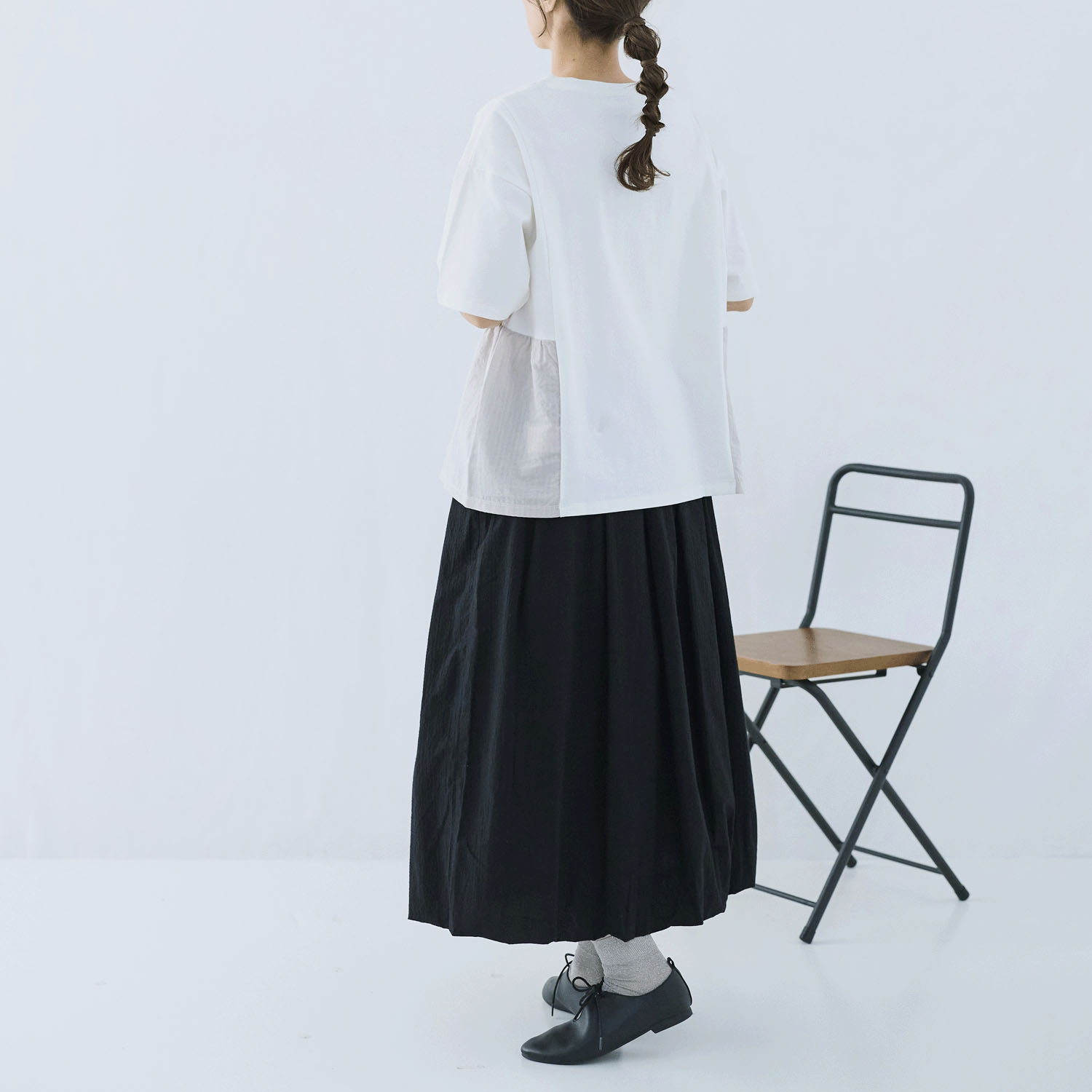 cloudnine ノンノ パッチワーク切替五分袖カットソー - 画像6