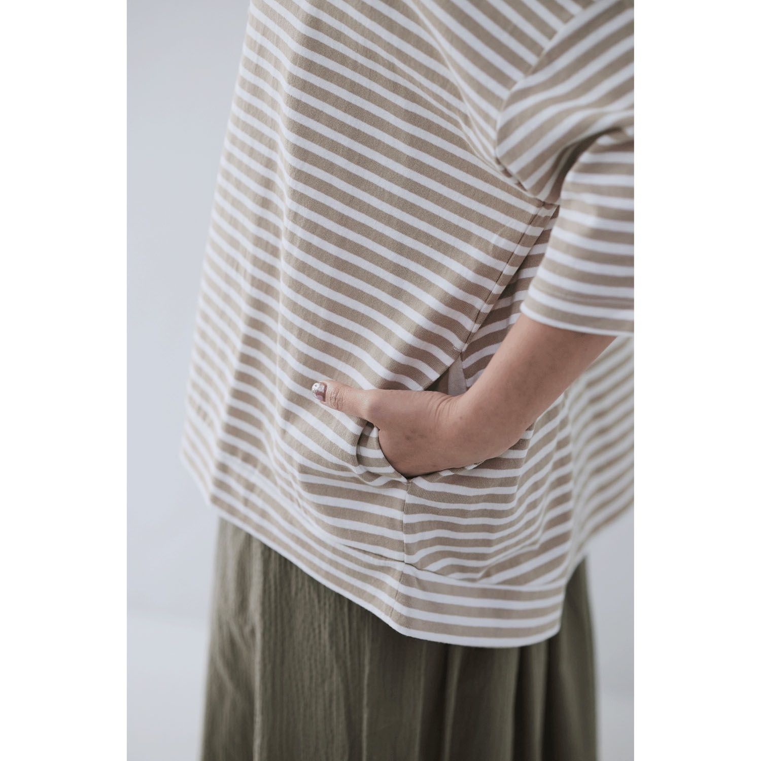 cloudnine ノンノ UV加工 ボーダー6分袖カーディガン - 画像15