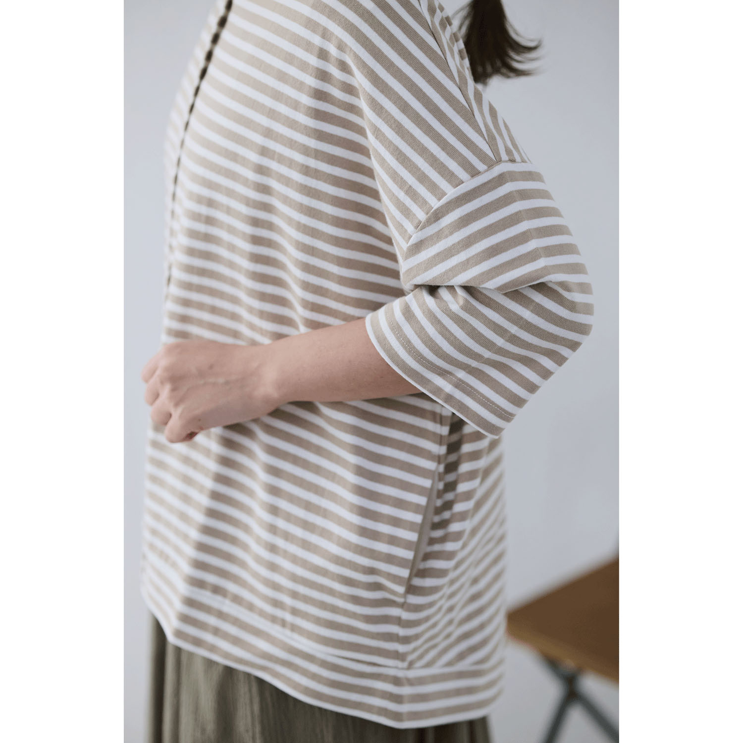 cloudnine ノンノ UV加工 ボーダー6分袖カーディガン - 画像16