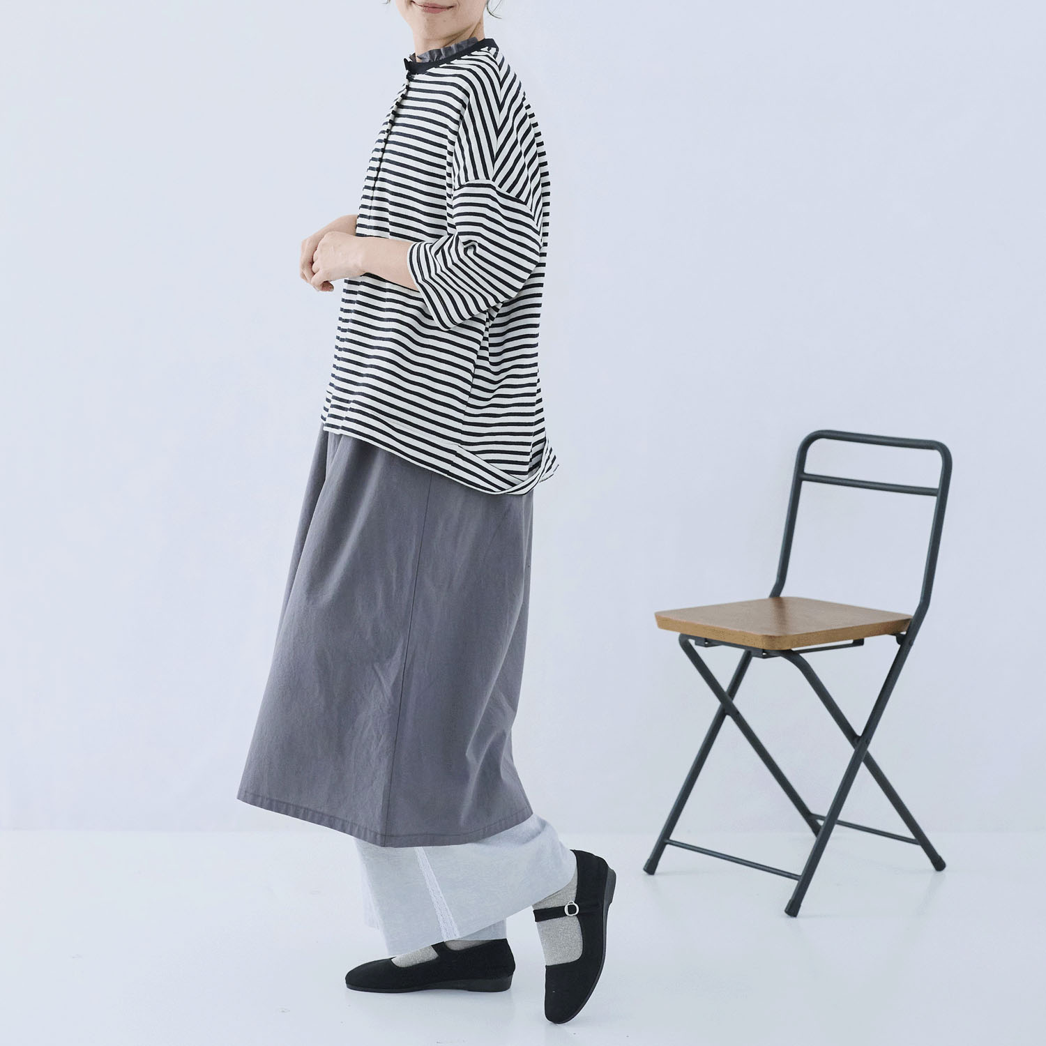 cloudnine ノンノ UV加工 ボーダー6分袖カーディガン - 画像7