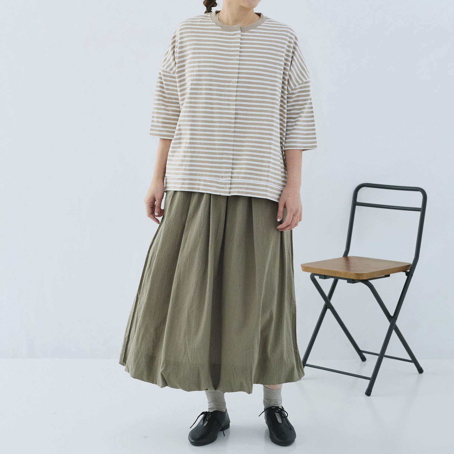 cloudnine ノンノ UV加工 ボーダー6分袖カーディガン - 画像9