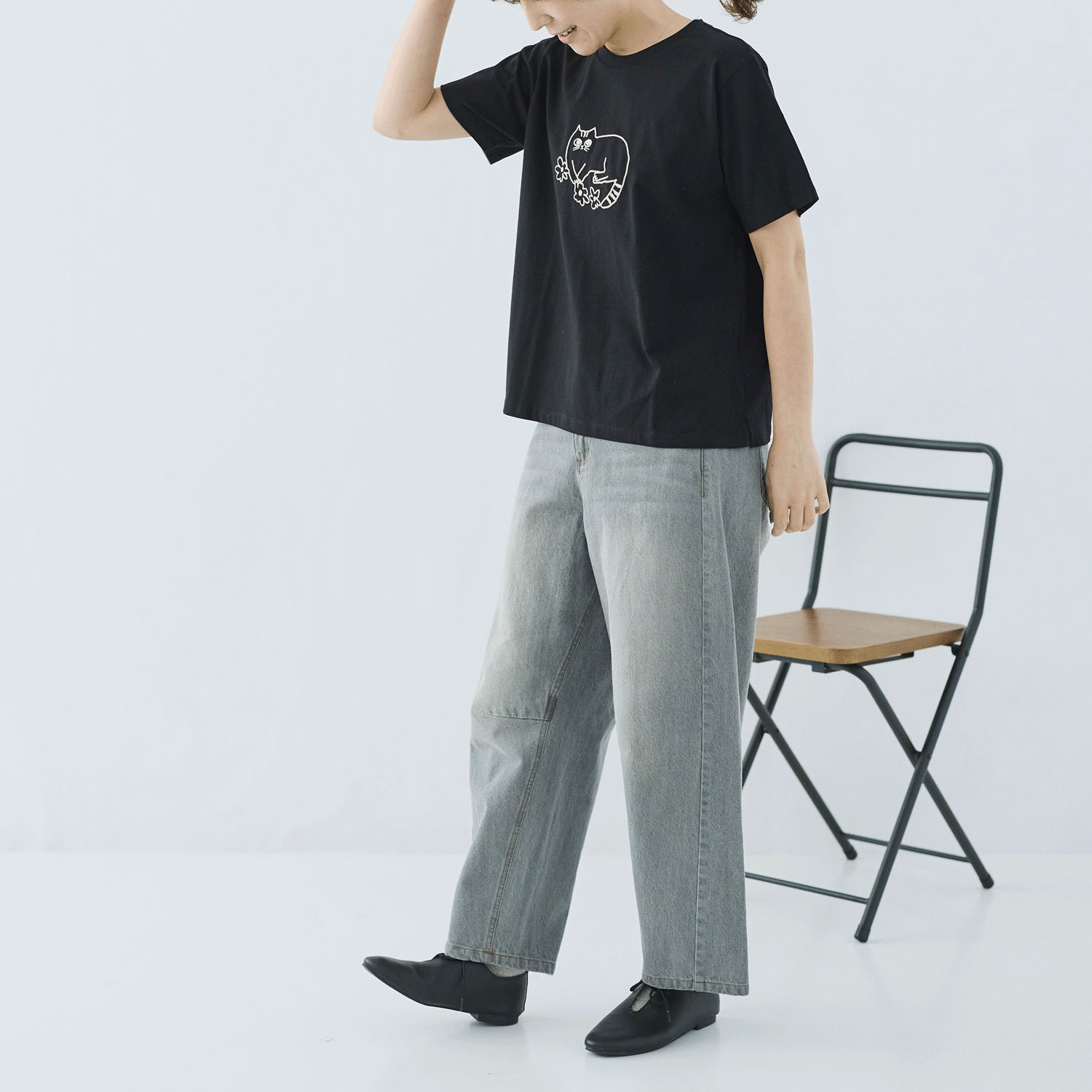 cloudnine ノンノ 猫刺繍半袖カットソー - 画像8