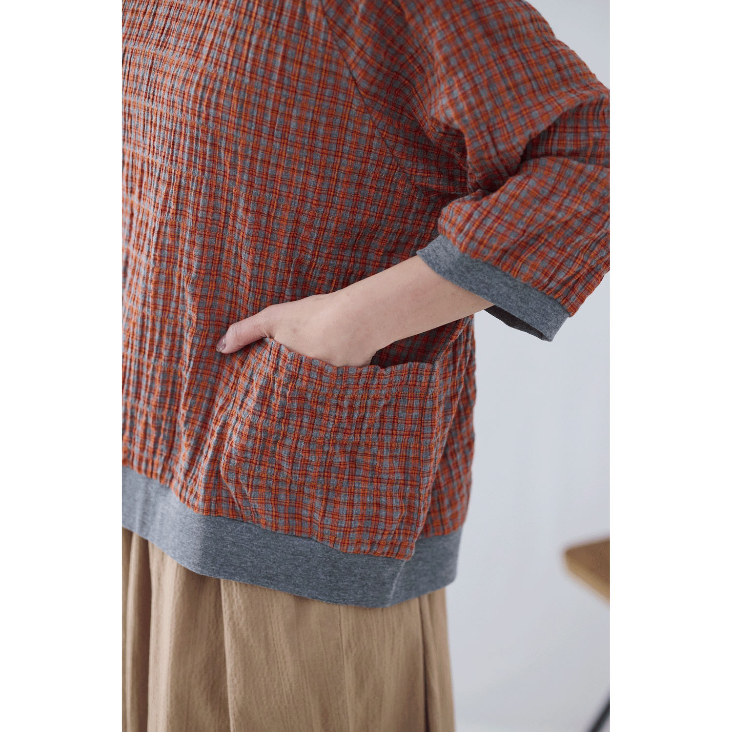 cloudnine ノンノ  チェック柄プルオーバーブラウス - 画像9