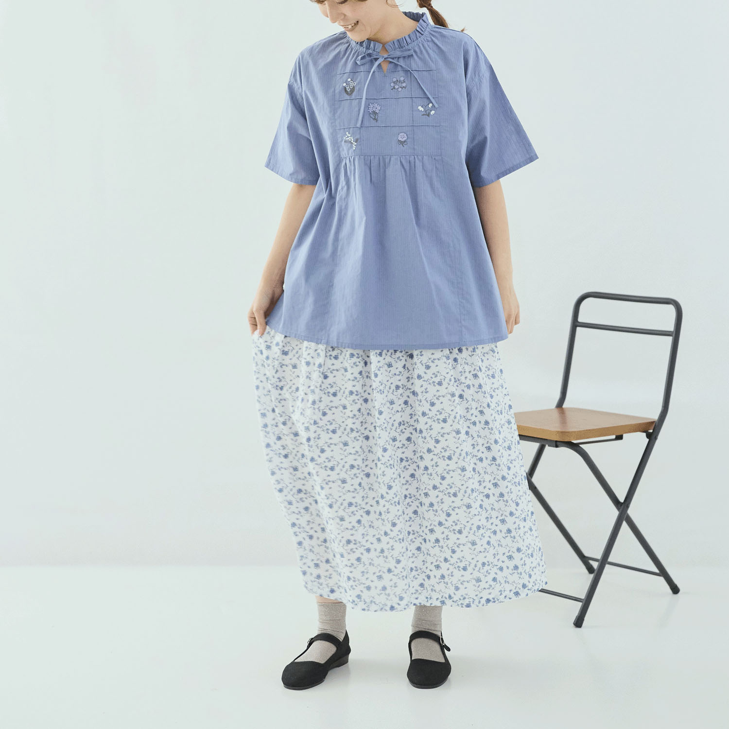 cloudnine ノンノ 花刺繍ネックフリルチュニック - 画像19