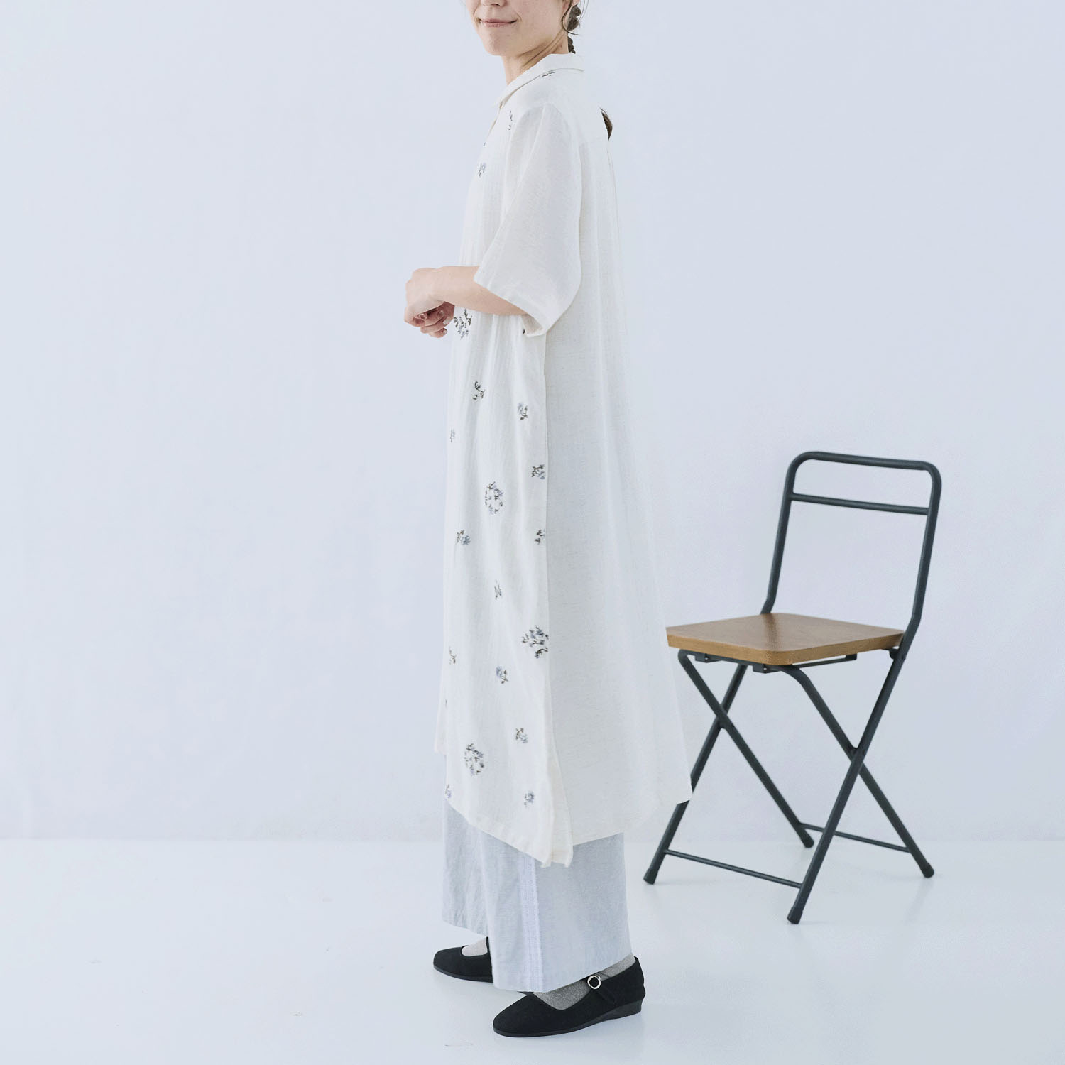 cloudnine ノンノ  花刺繍入りジャカードワンピース - 画像7