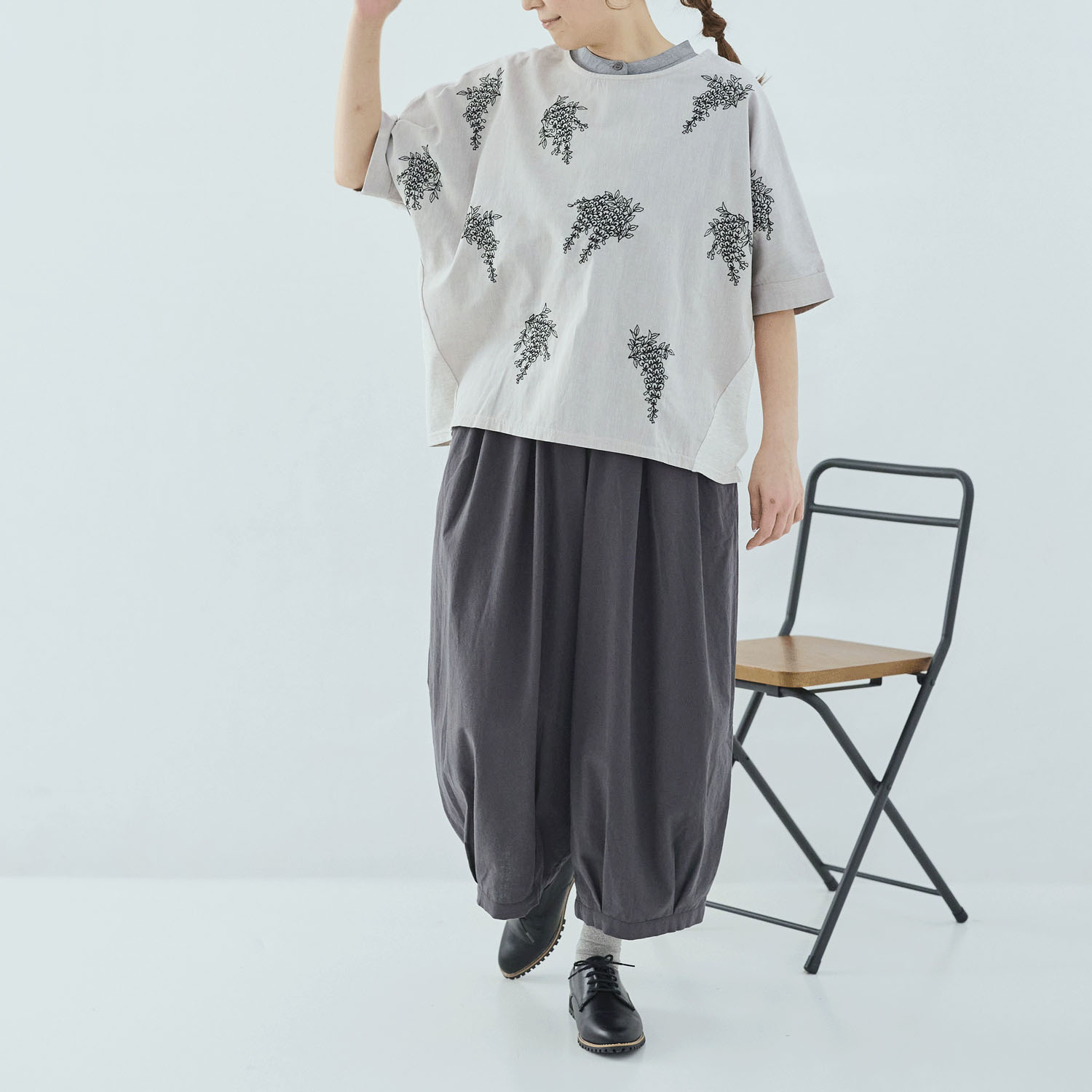 れんげ ノンノ 和花刺繍ドルマンブラウス - 画像7