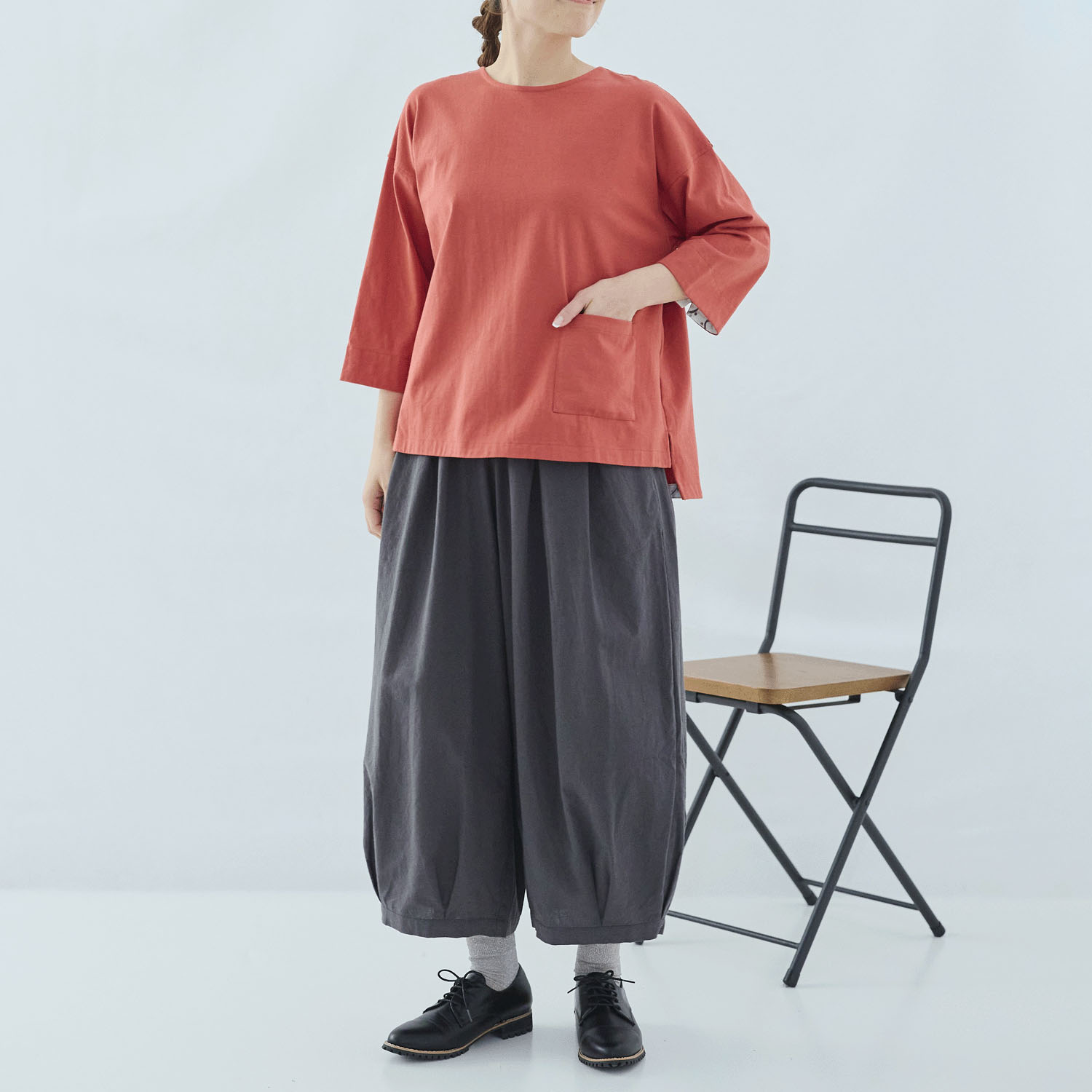 れんげ ノンノ 綿スラブバルーン和モダンパンツ - 画像1